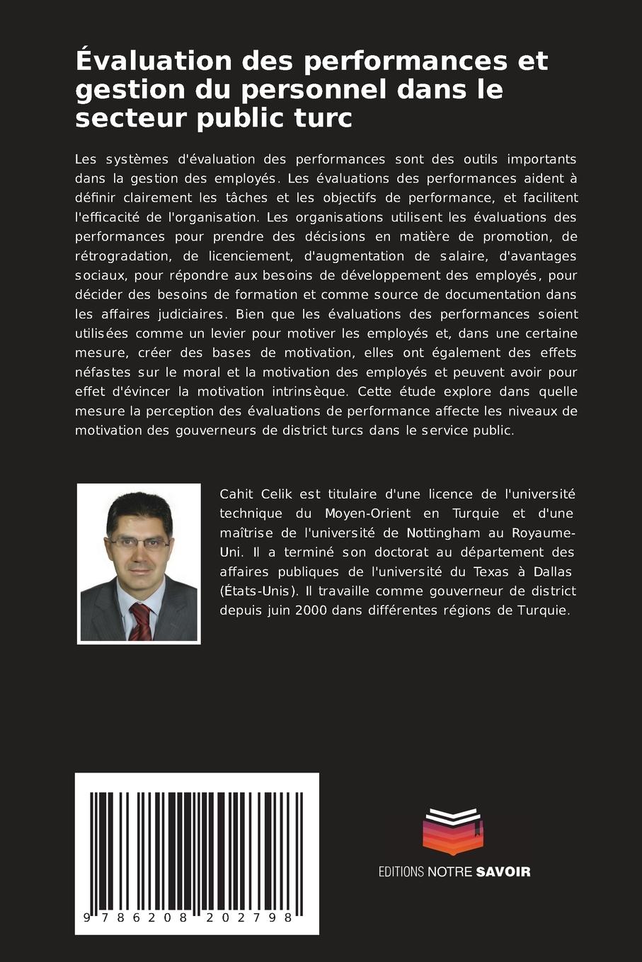 Rückseitencover Évaluation des performances et gestion du personnel dans le secteur public turc