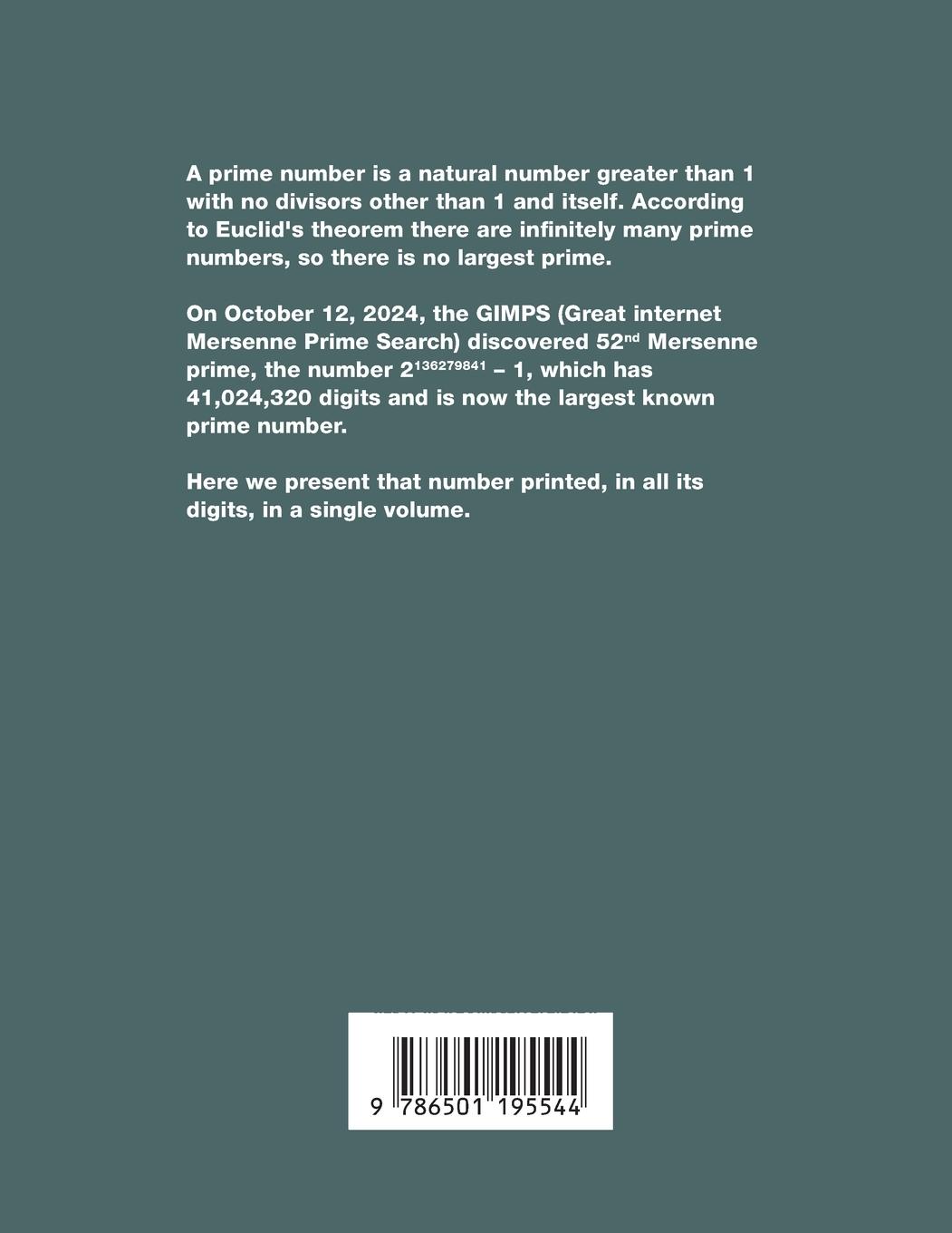 Rückseitencover The largest known prime number