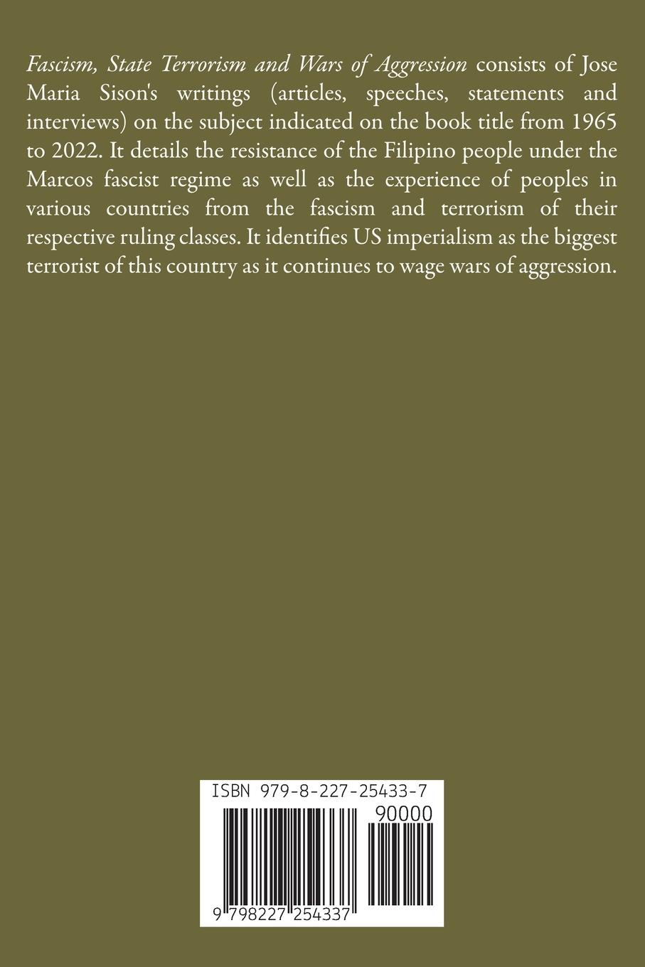 Rückseitencover Fascism, State Terrorism and Wars of Aggression