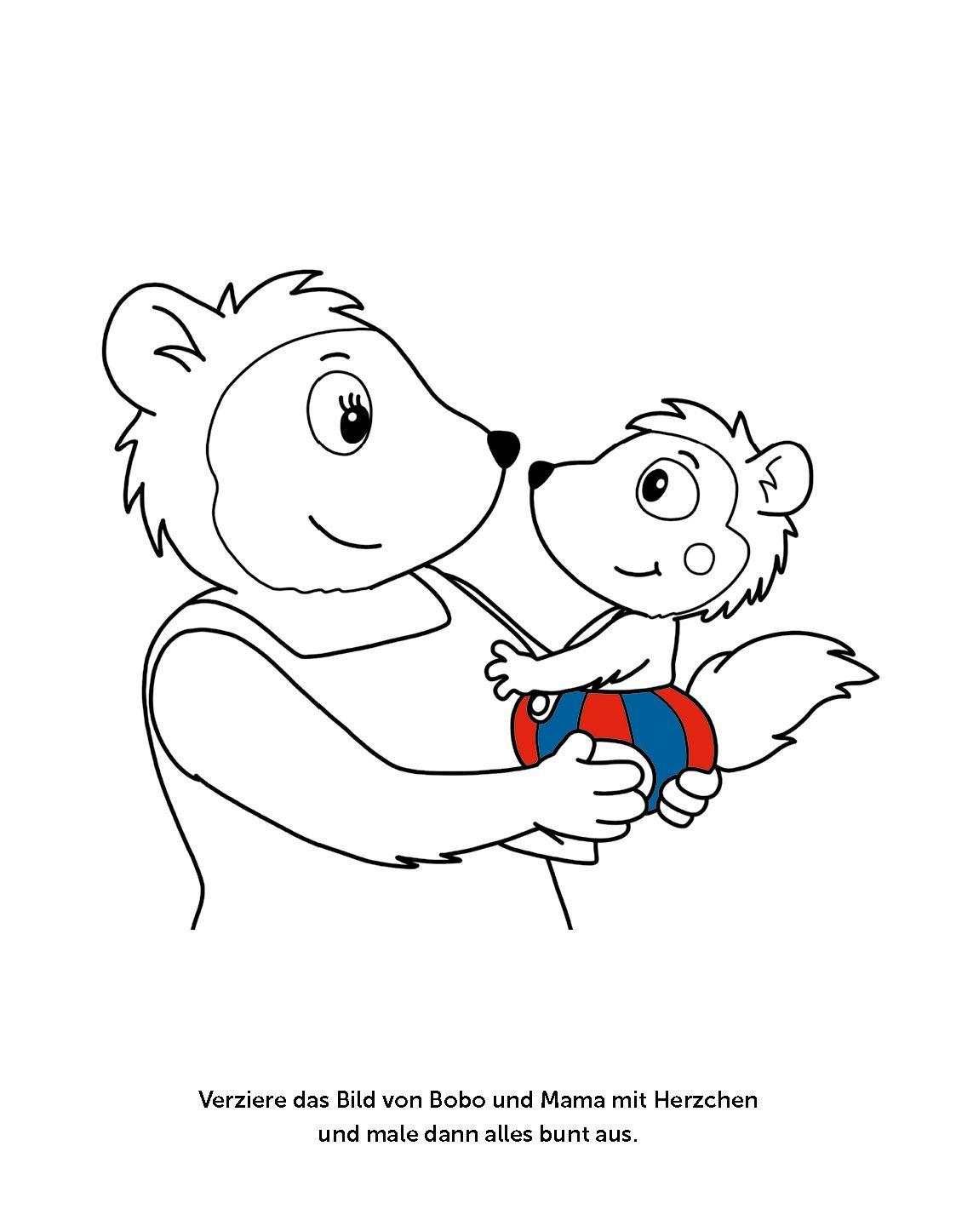 Beispielinhalt (Bild) Bobo Siebenschläfer Malbuch mit Schablone. Zeichnen und Malen für Kinder ab 4 Jahren