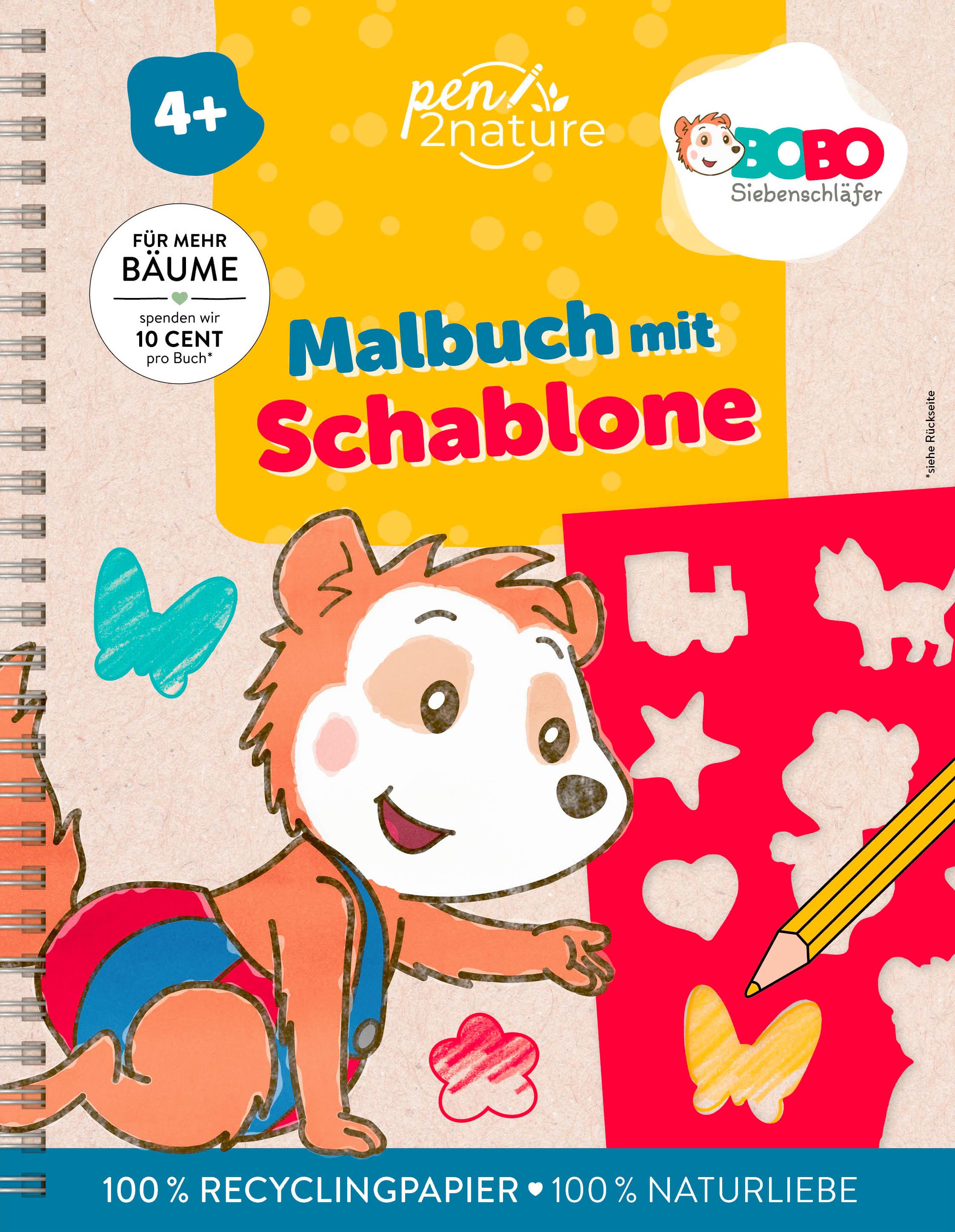 Vorderes Coverbild Bobo Siebenschläfer Malbuch mit Schablone. Zeichnen und Malen für Kinder ab 4 Jahren