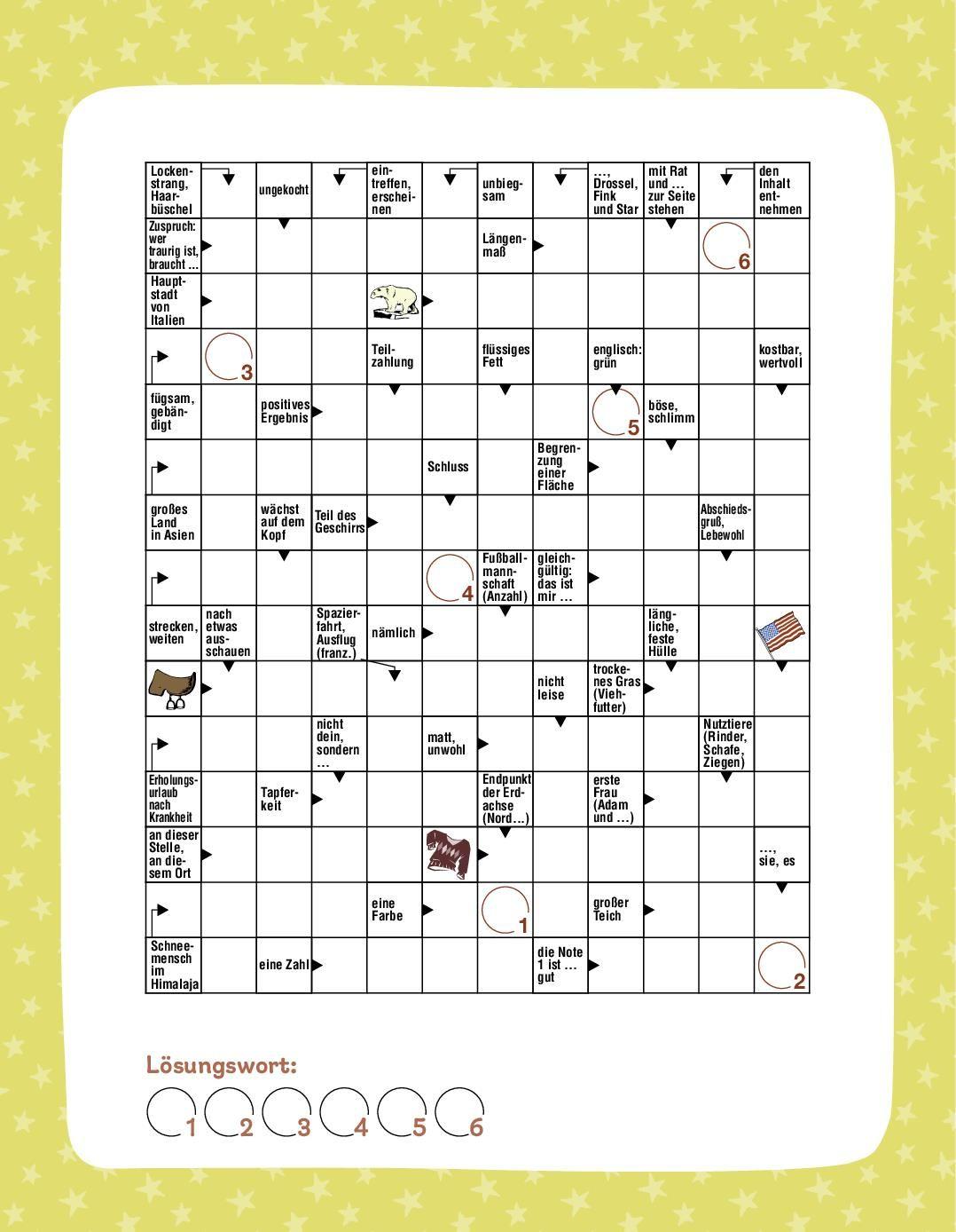 Beispielinhalt (Bild) Kreuzworträtsel ab 10 Jahren. Knobeln und Rätseln für Kinder
