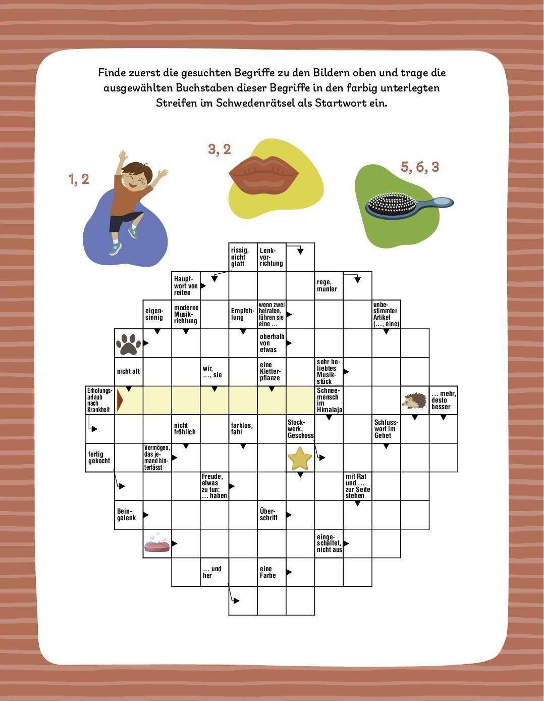 Beispielinhalt (Bild) Kreuzworträtsel ab 10 Jahren. Knobeln und Rätseln für Kinder