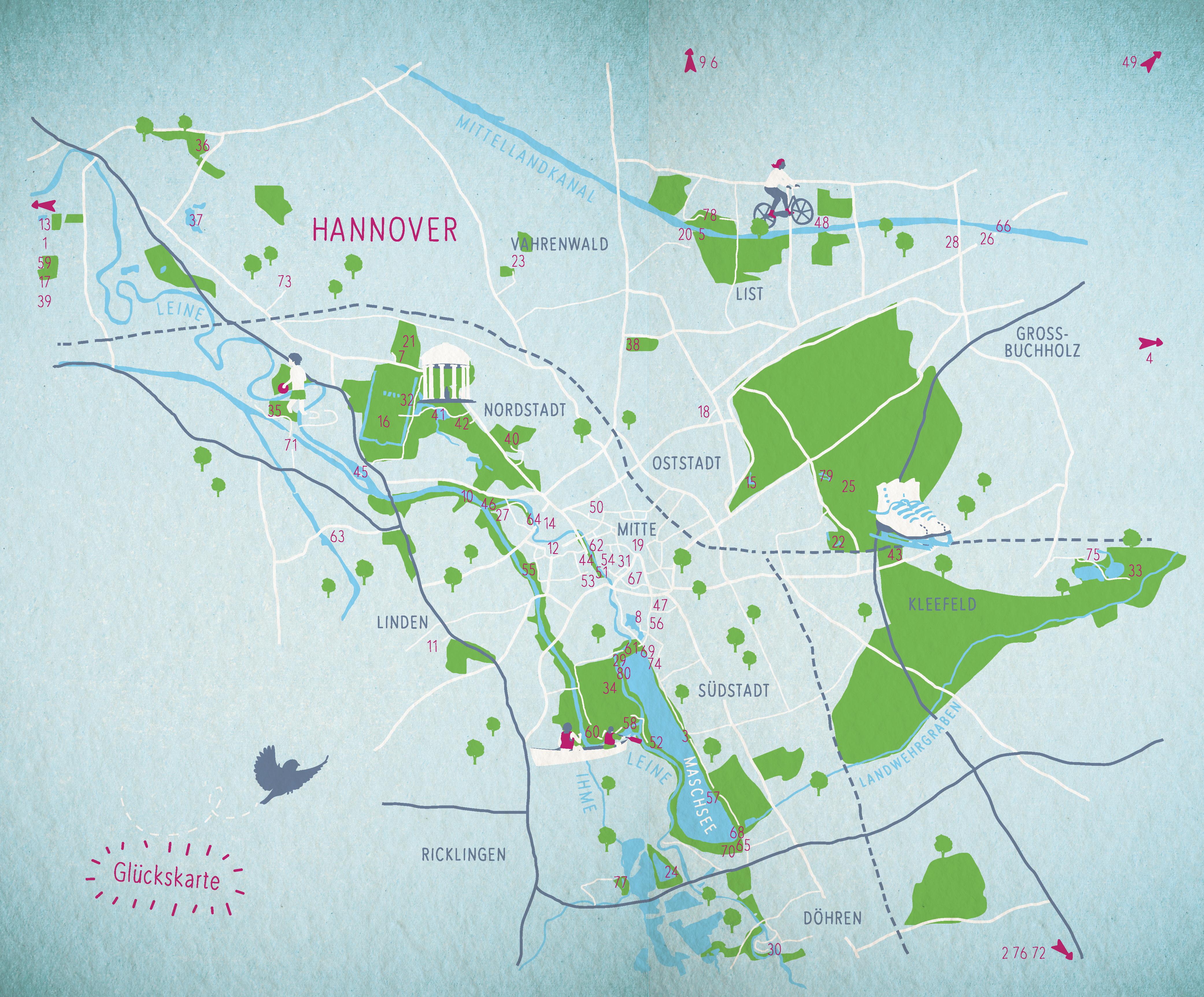 Beispielinhalt (Bild) Blaue Glücksorte in Hannover