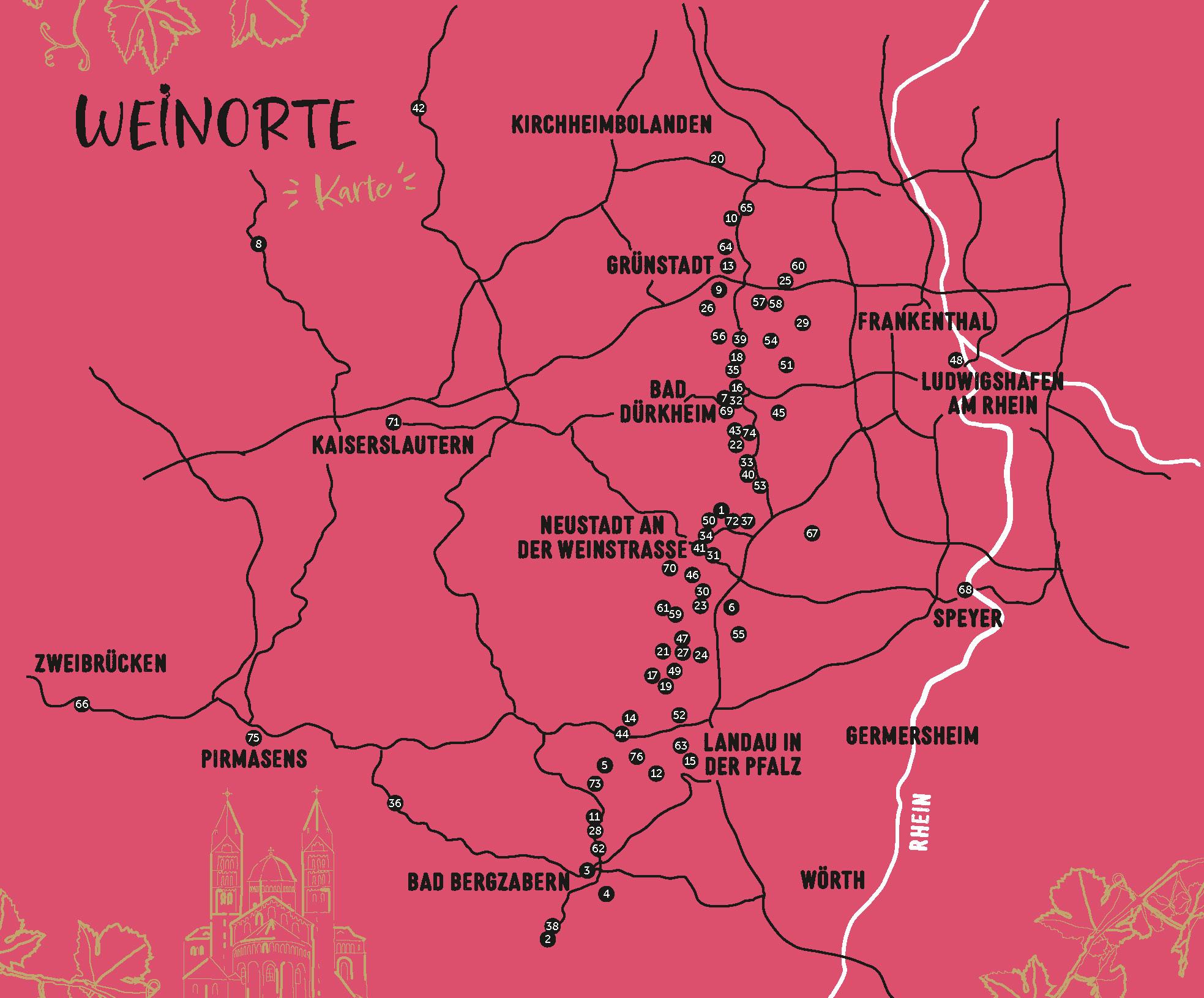 Beispielinhalt (Bild) Weinorte in der Pfalz
