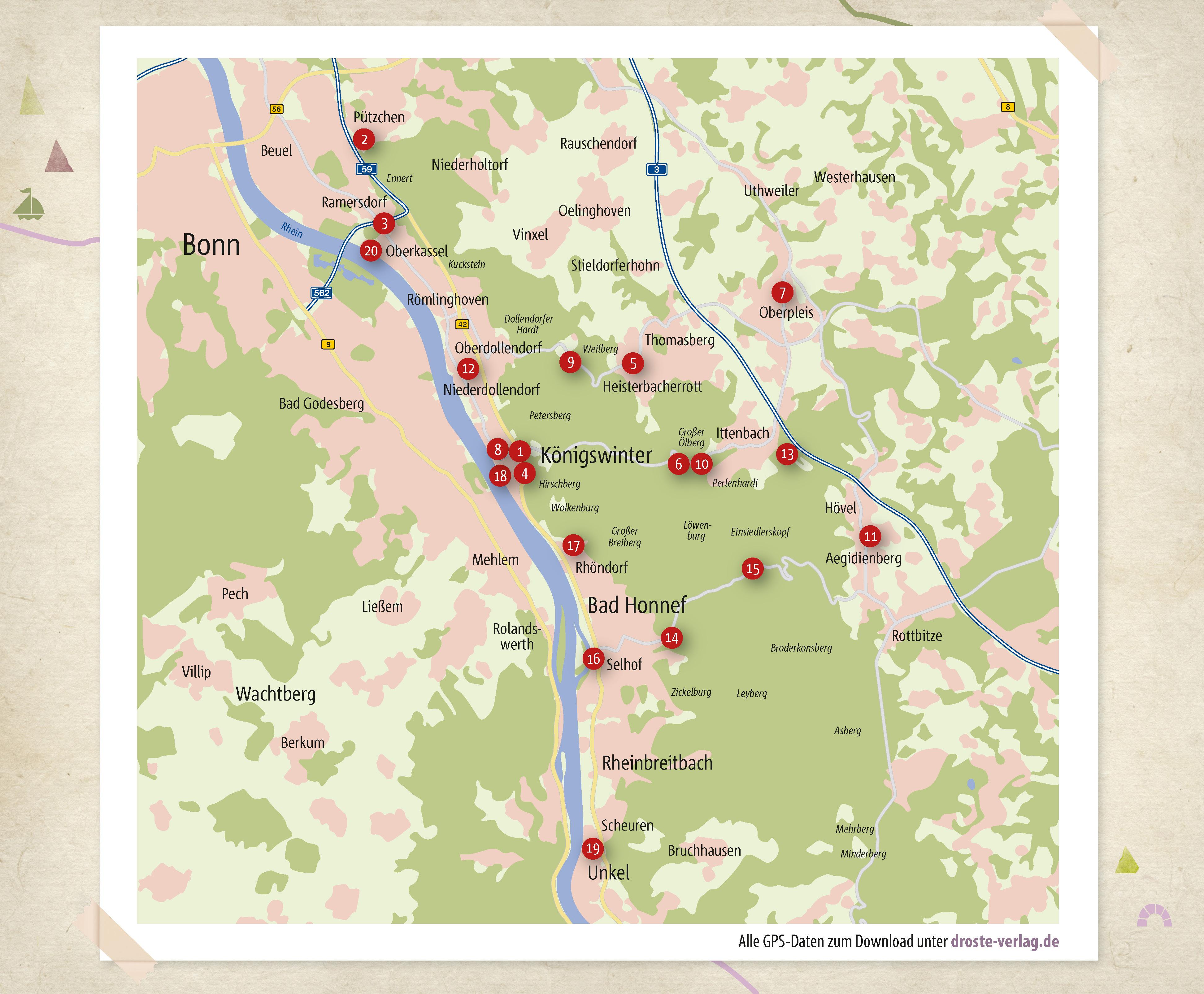 Beispielinhalt (Bild) Siebengebirge. Wandern für die Seele