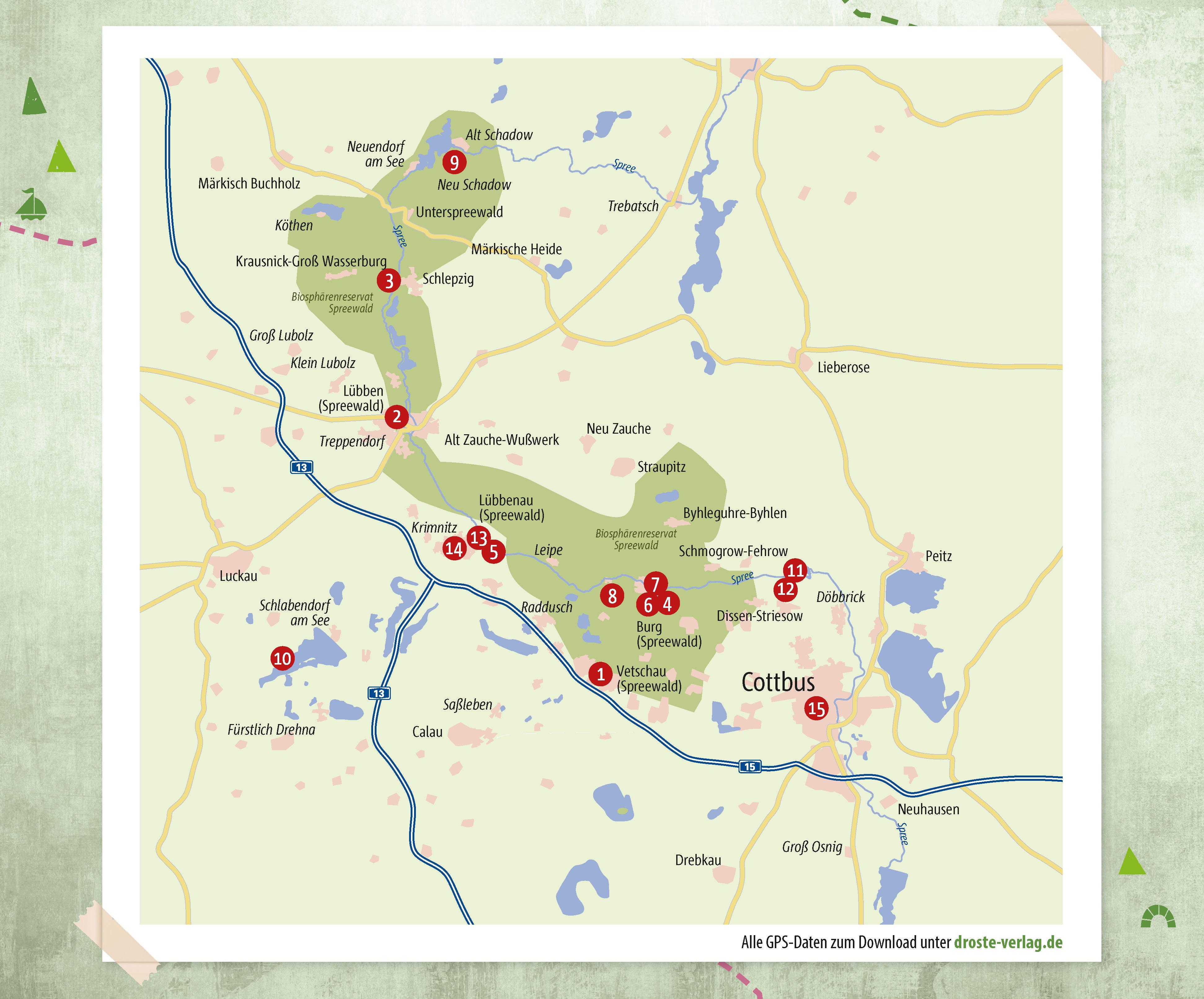 Beispielinhalt (Bild) Spreewald. Radeln für die Seele