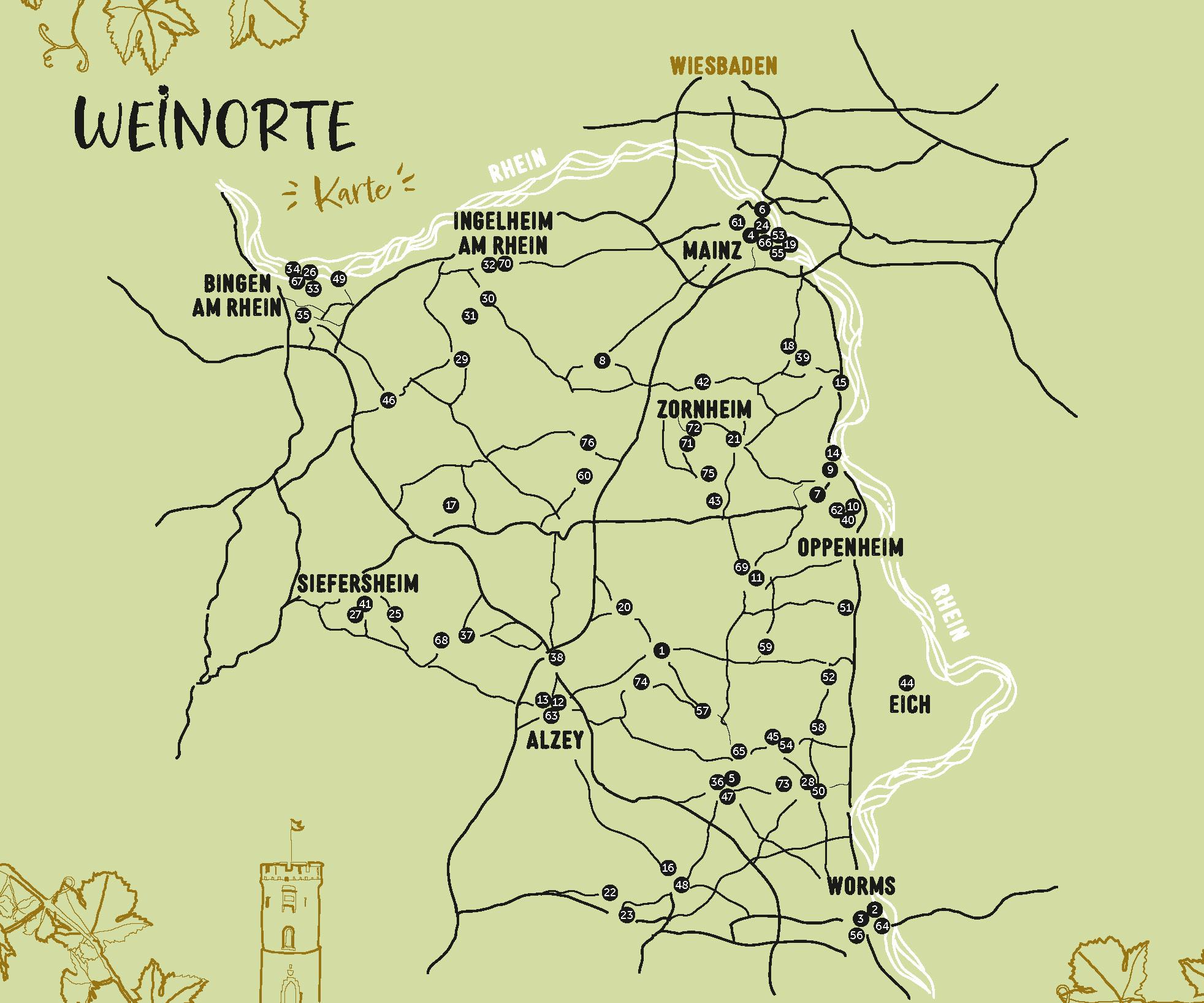 Beispielinhalt (Bild) Weinorte in Rheinhessen