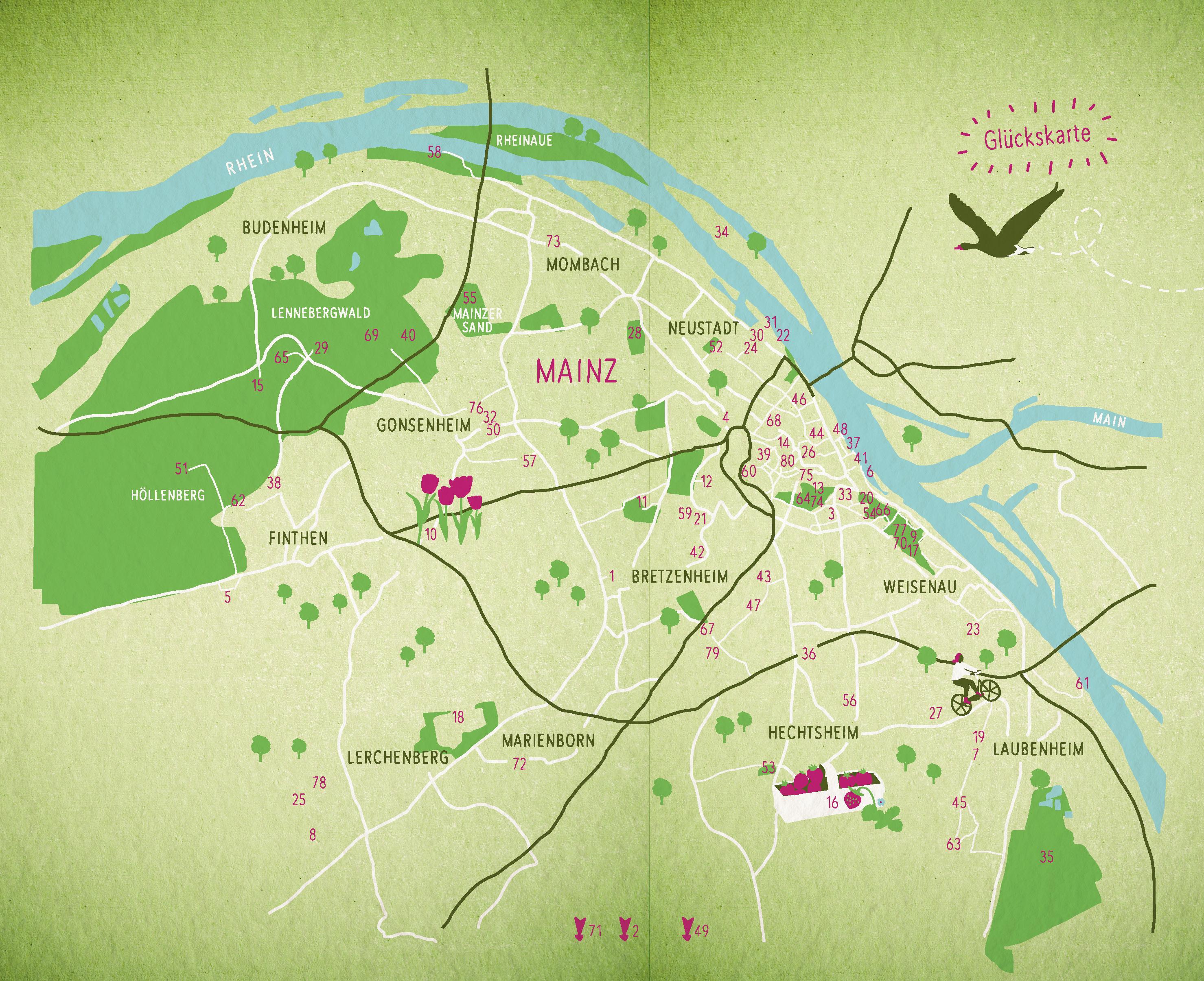 Beispielinhalt (Bild) Grüne Glücksorte in Mainz