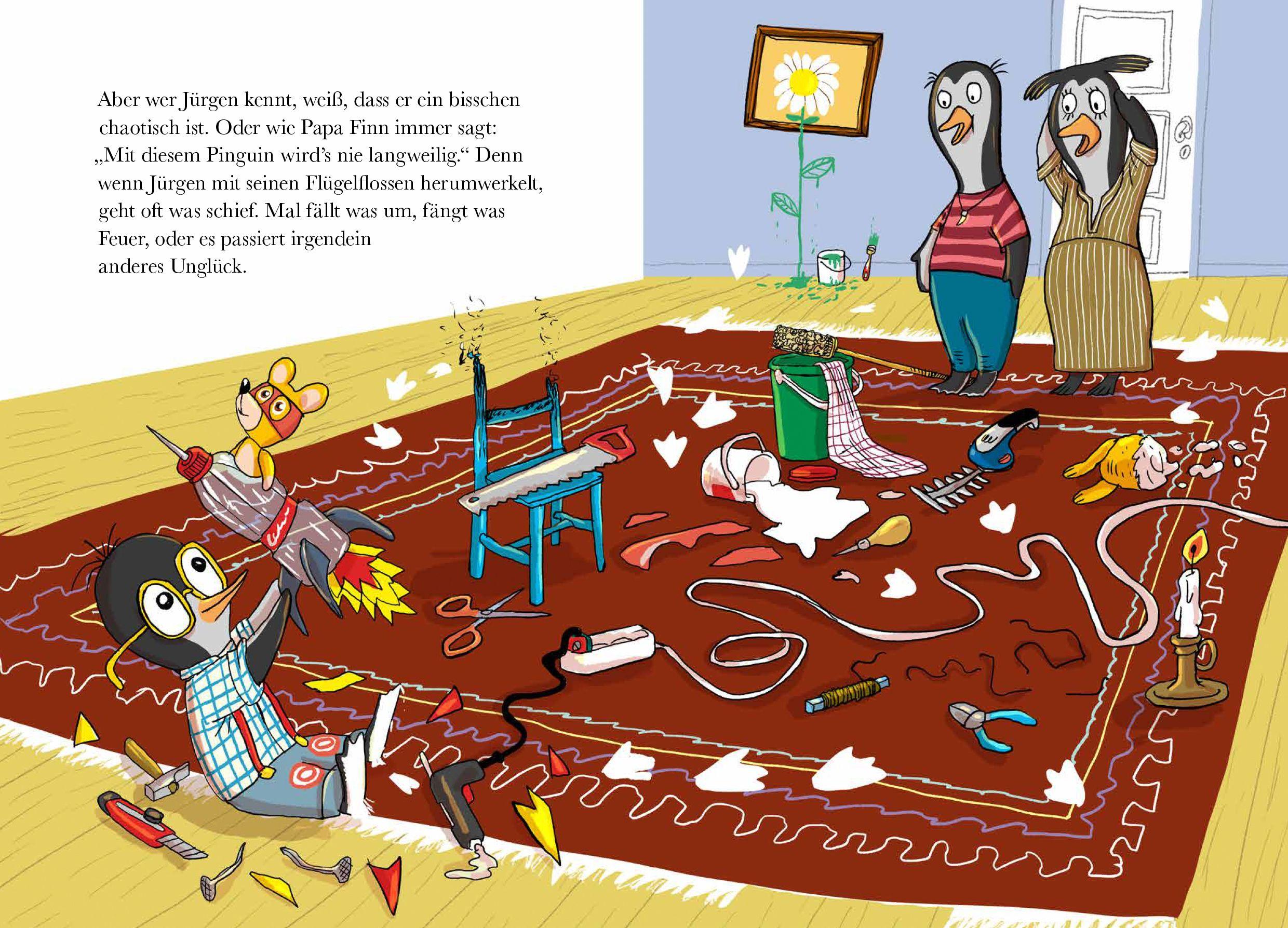Beispielinhalt (Bild) Jürgen Pinguin baut was, was bellt