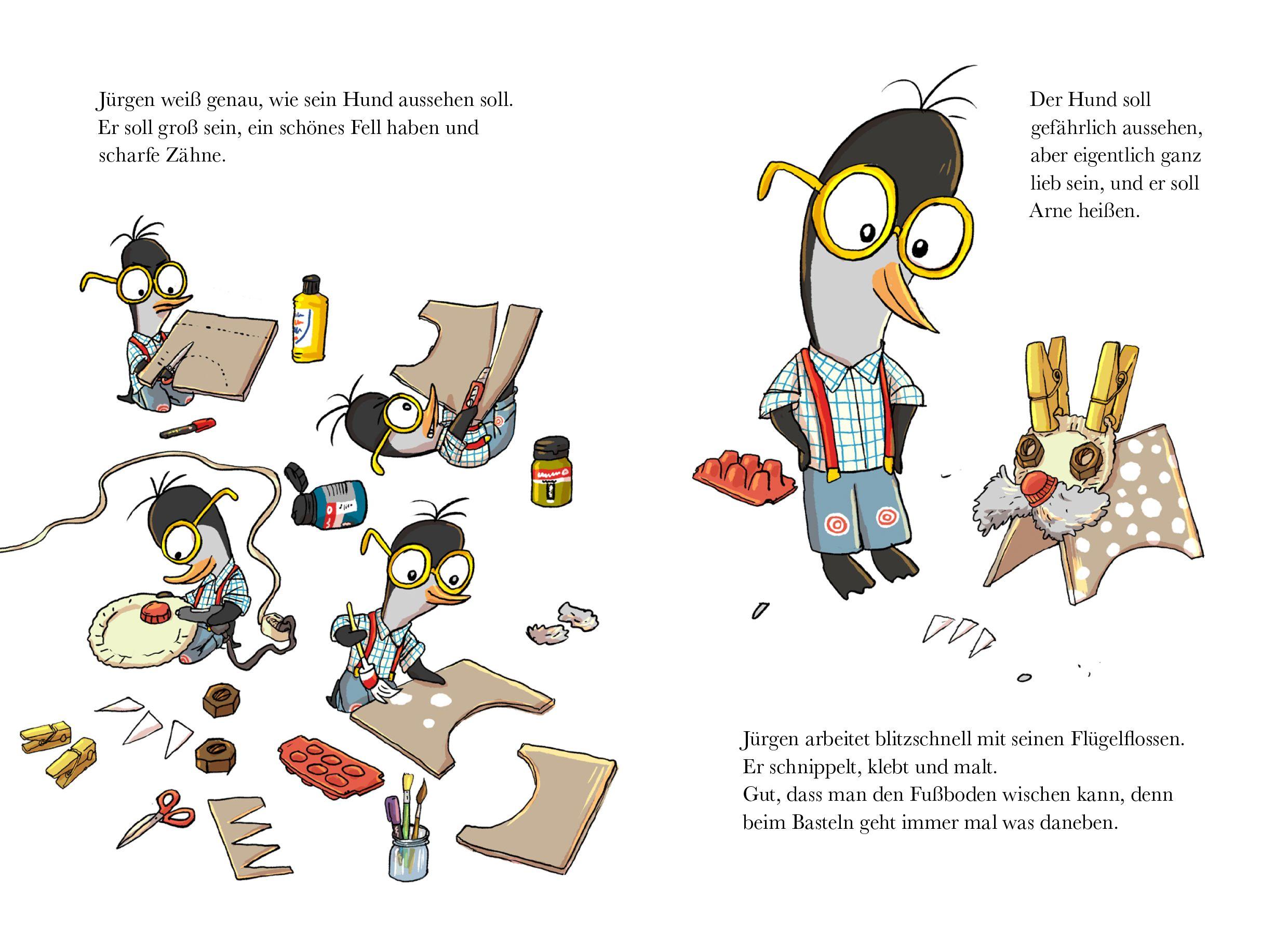 Beispielinhalt (Bild) Jürgen Pinguin baut was, was bellt