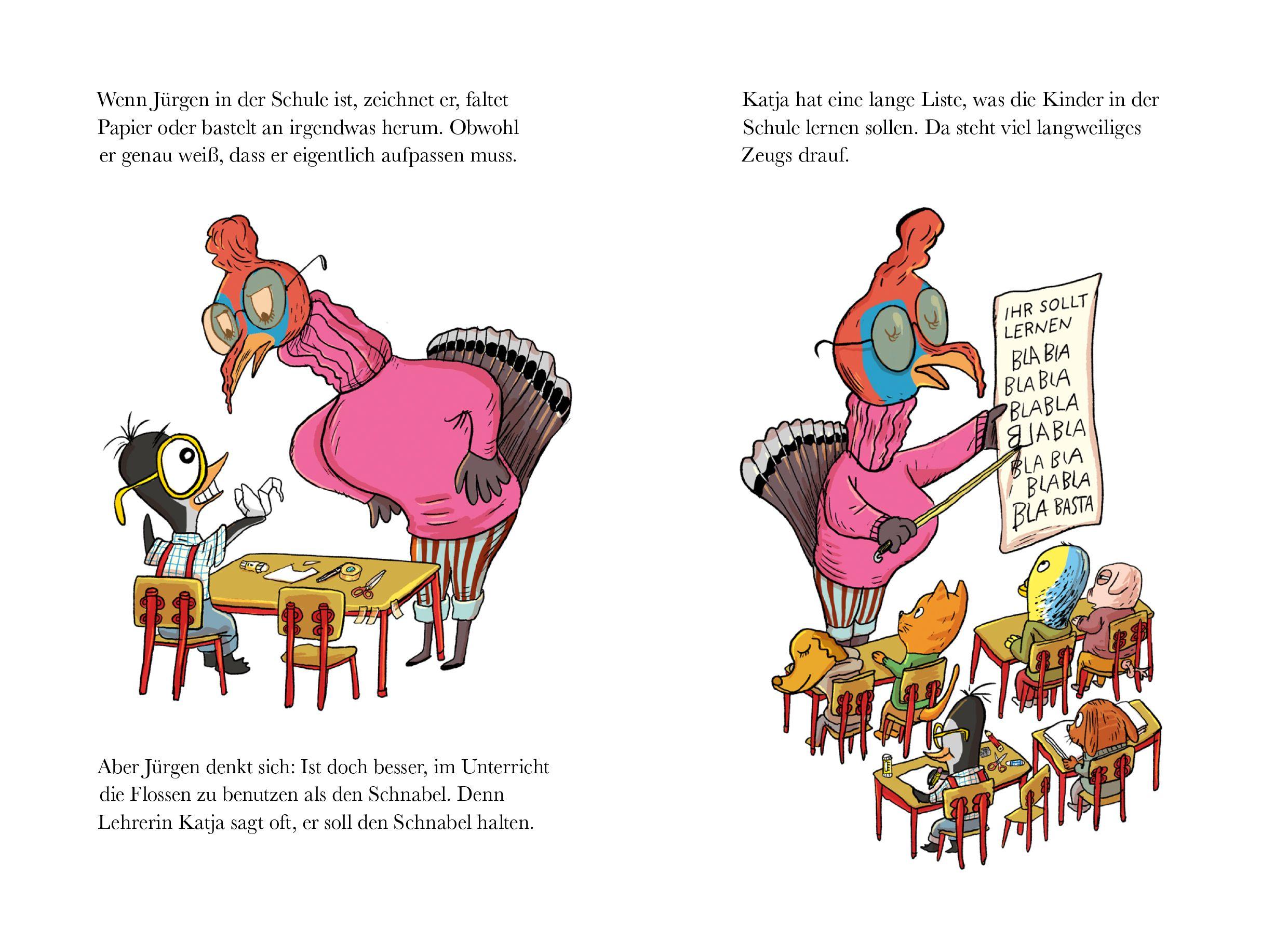 Beispielinhalt (Bild) Jürgen Pinguin baut was, was bellt