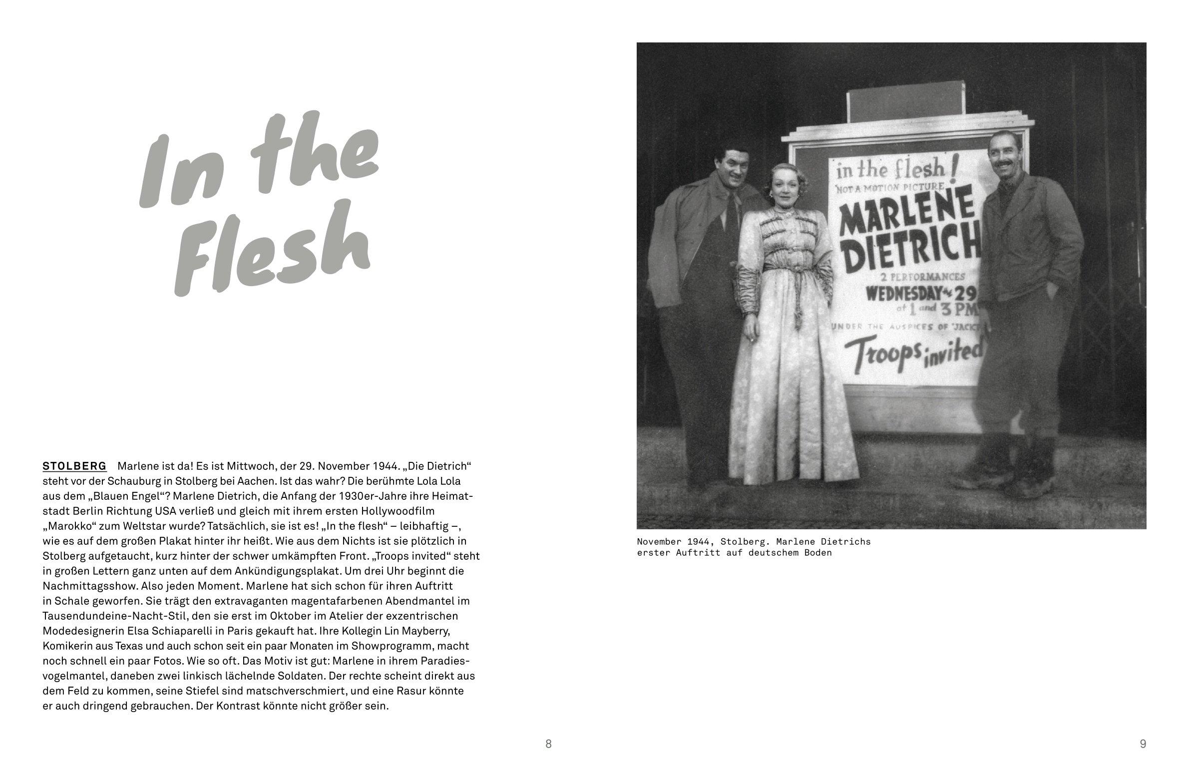 Beispielinhalt (Bild) Marlene Dietrich an der Front