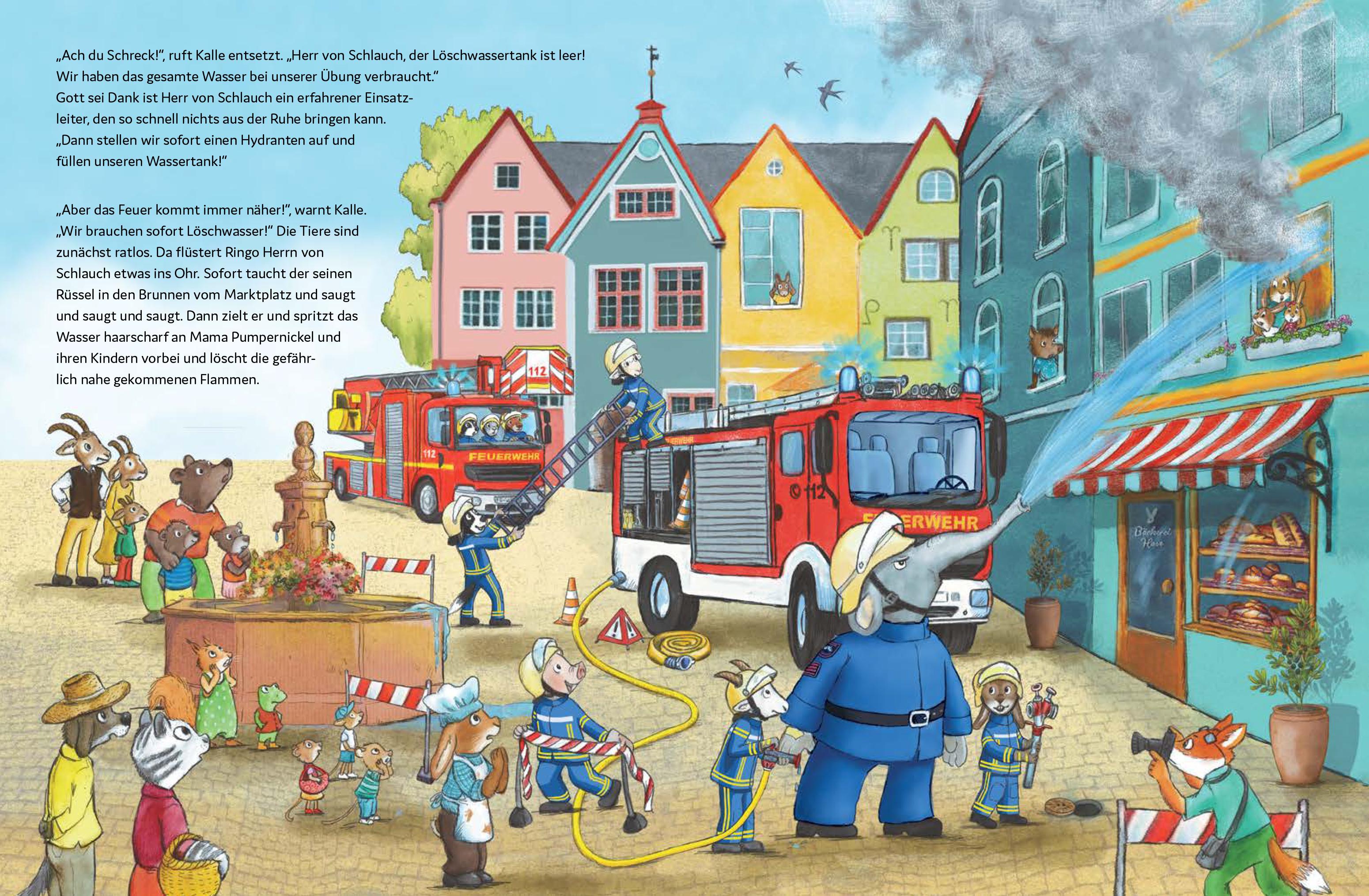 Beispielinhalt (Bild) Wasser marsch! Einsatz für die Feuerwehr