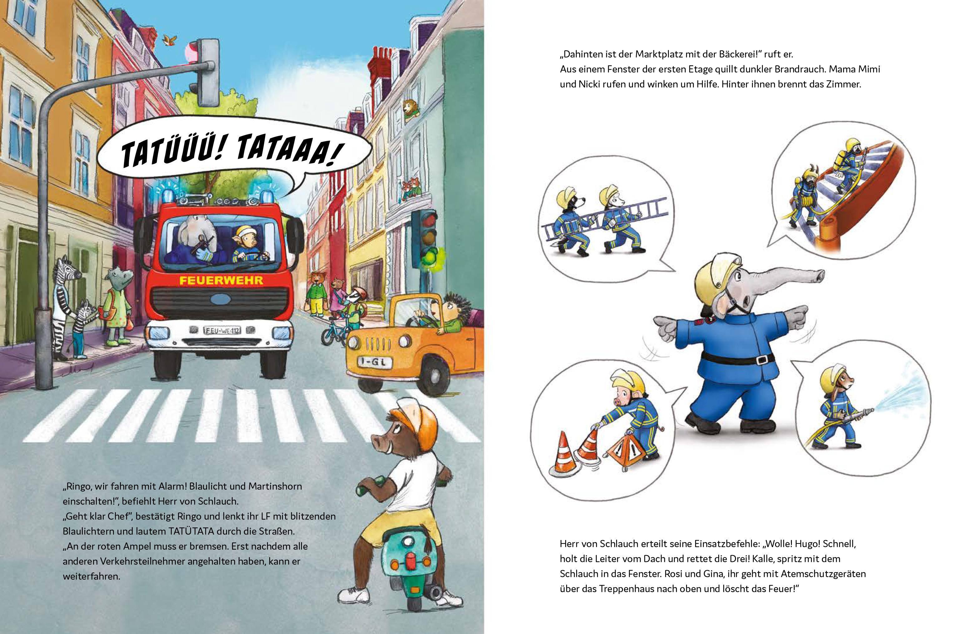 Beispielinhalt (Bild) Wasser marsch! Einsatz für die Feuerwehr