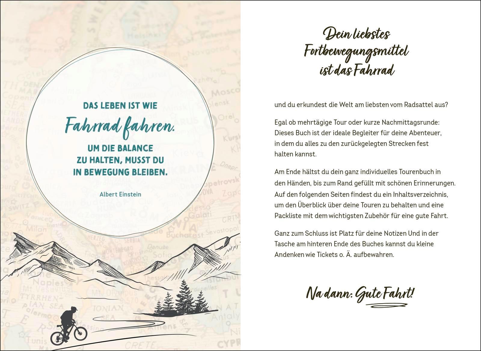 Beispielinhalt (Bild) Mein Fahrradtouren-Buch (maritim)