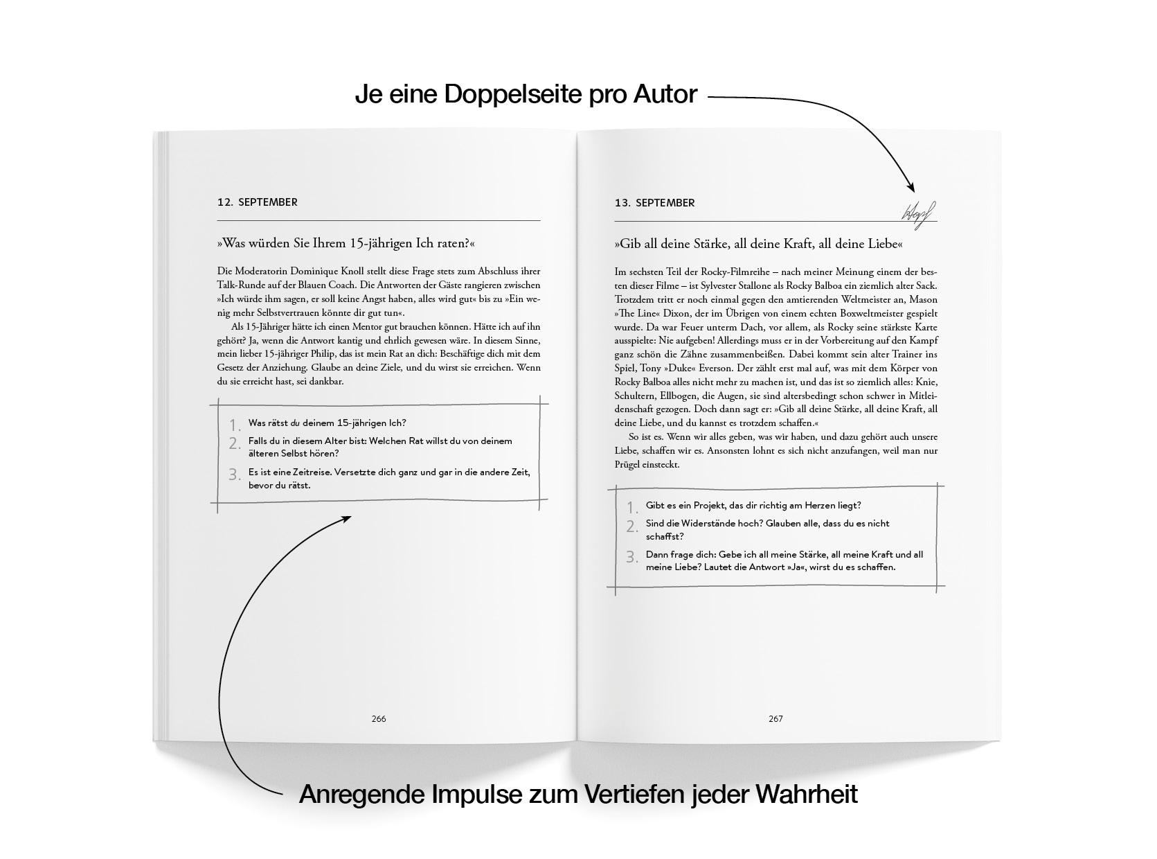 Beispielinhalt (Bild) Jeden Tag einen Schritt