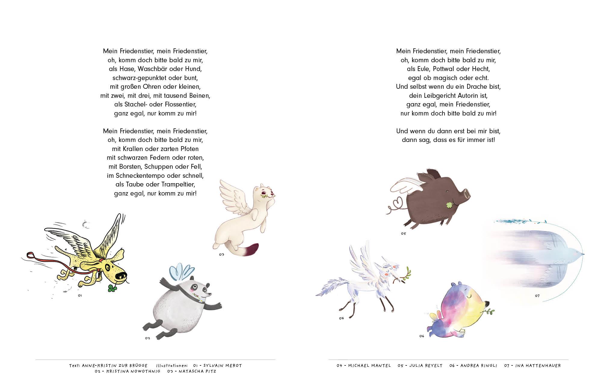 Beispielinhalt (Bild) Das Friedenstier - Mit Stift und Flügeln für den Frieden