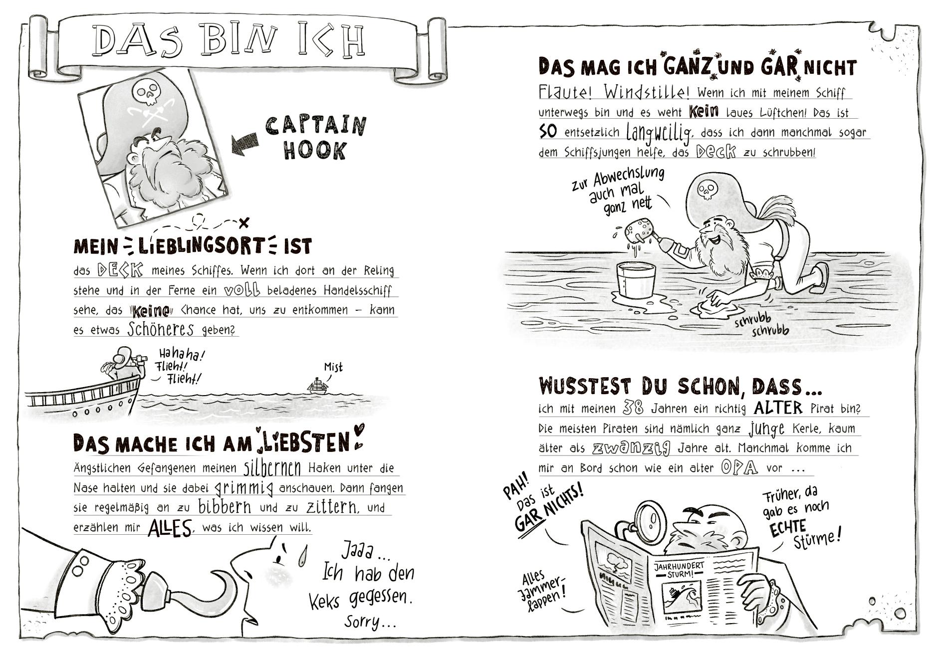 Beispielinhalt (Bild) Ich, Captain Hook, und die verfluchte Schatzinsel - Wilde Piraten erzählen