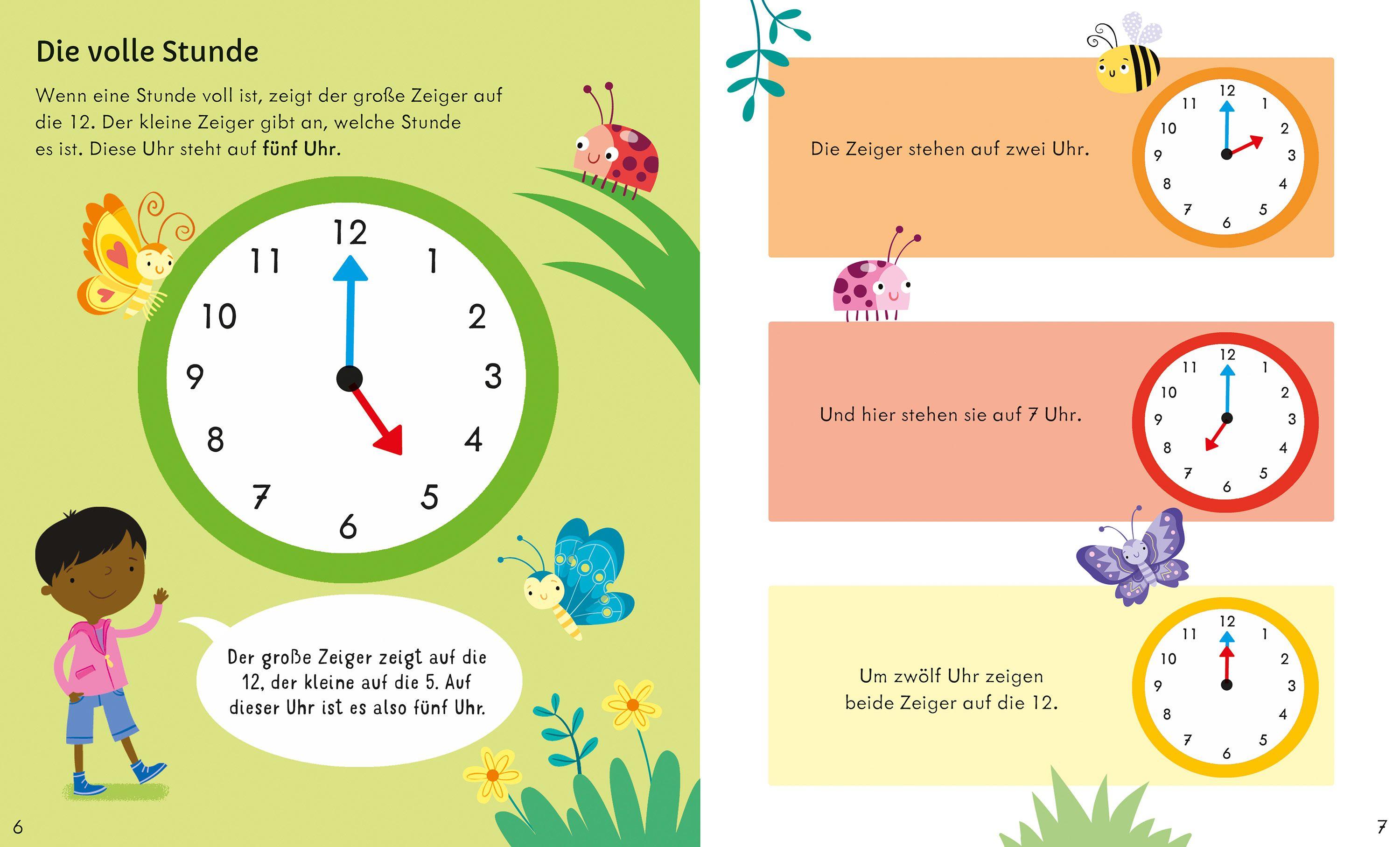 Beispielinhalt (Bild) Puzzle & Buch: Die Uhrzeit lernen