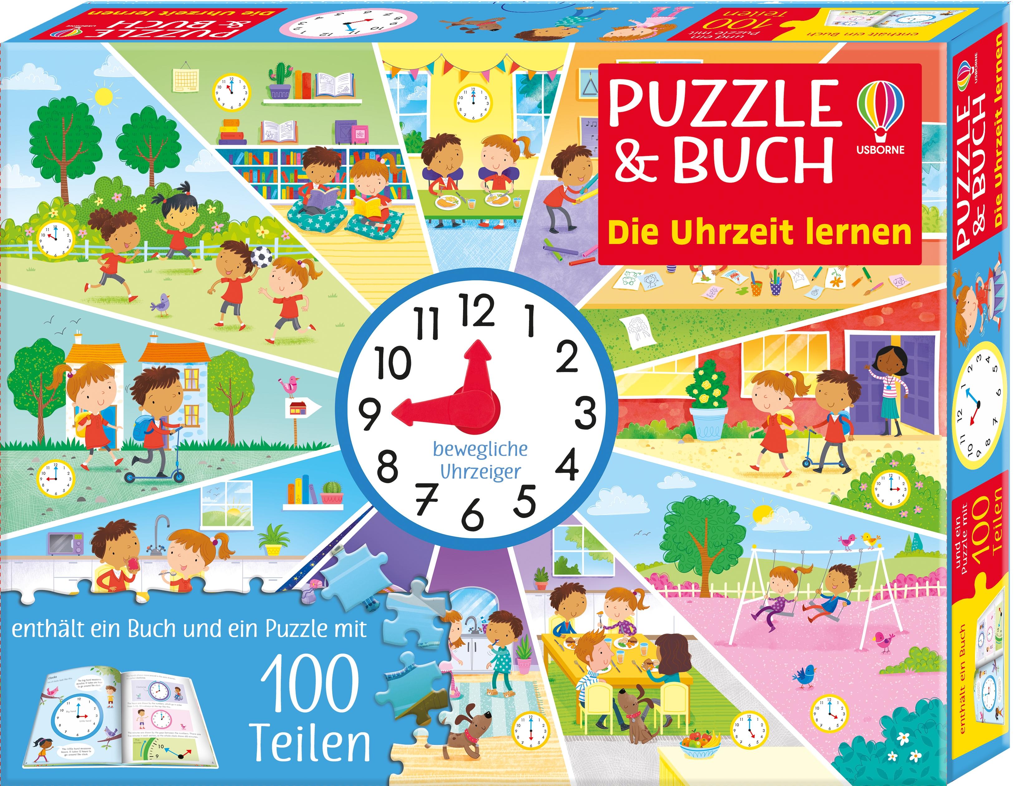 Vorderes Coverbild Puzzle & Buch: Die Uhrzeit lernen