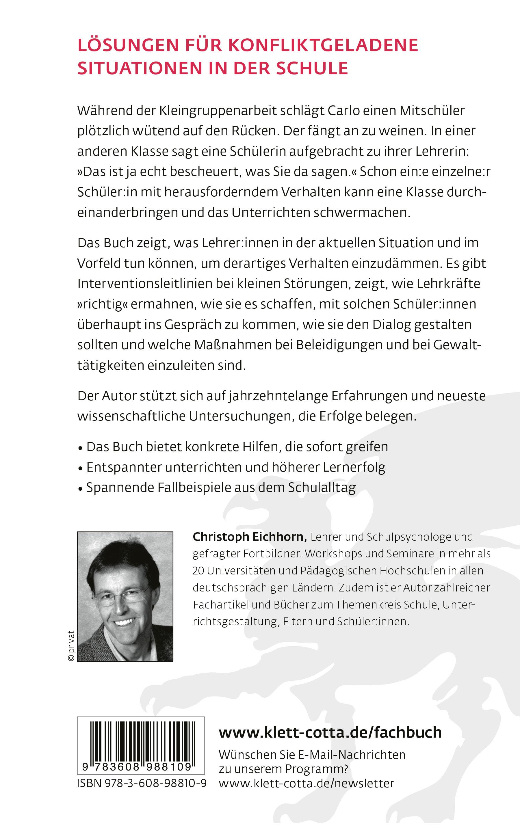 Rückseitencover Eskalation im Unterricht