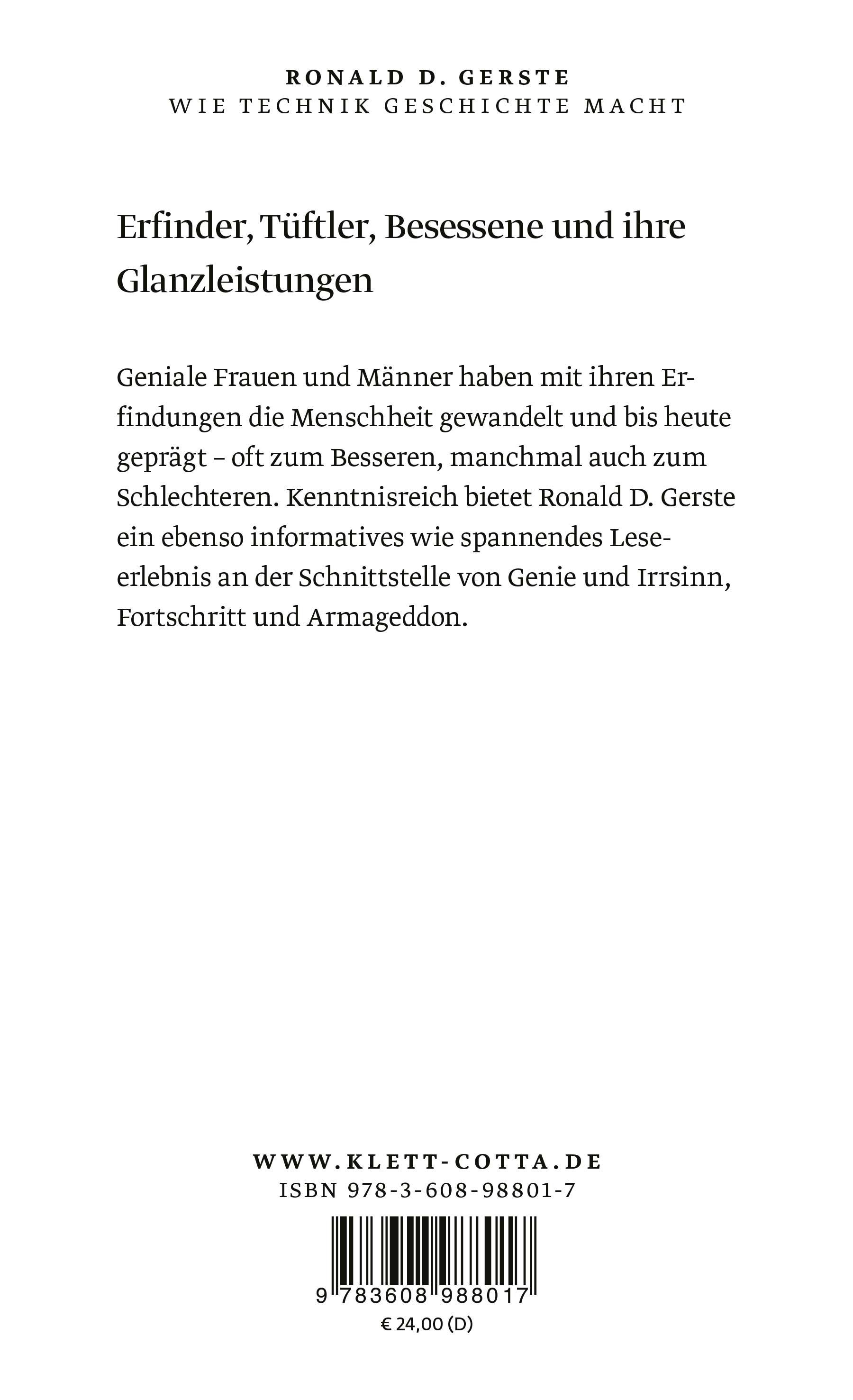 Rückseitencover Wie Technik Geschichte macht