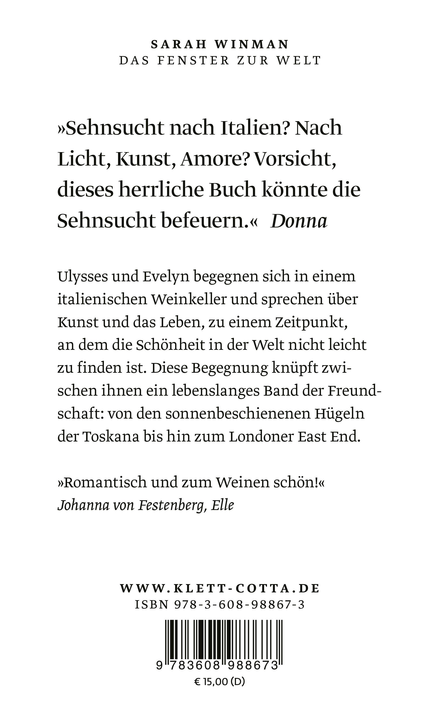 Rückseitencover Das Fenster zur Welt