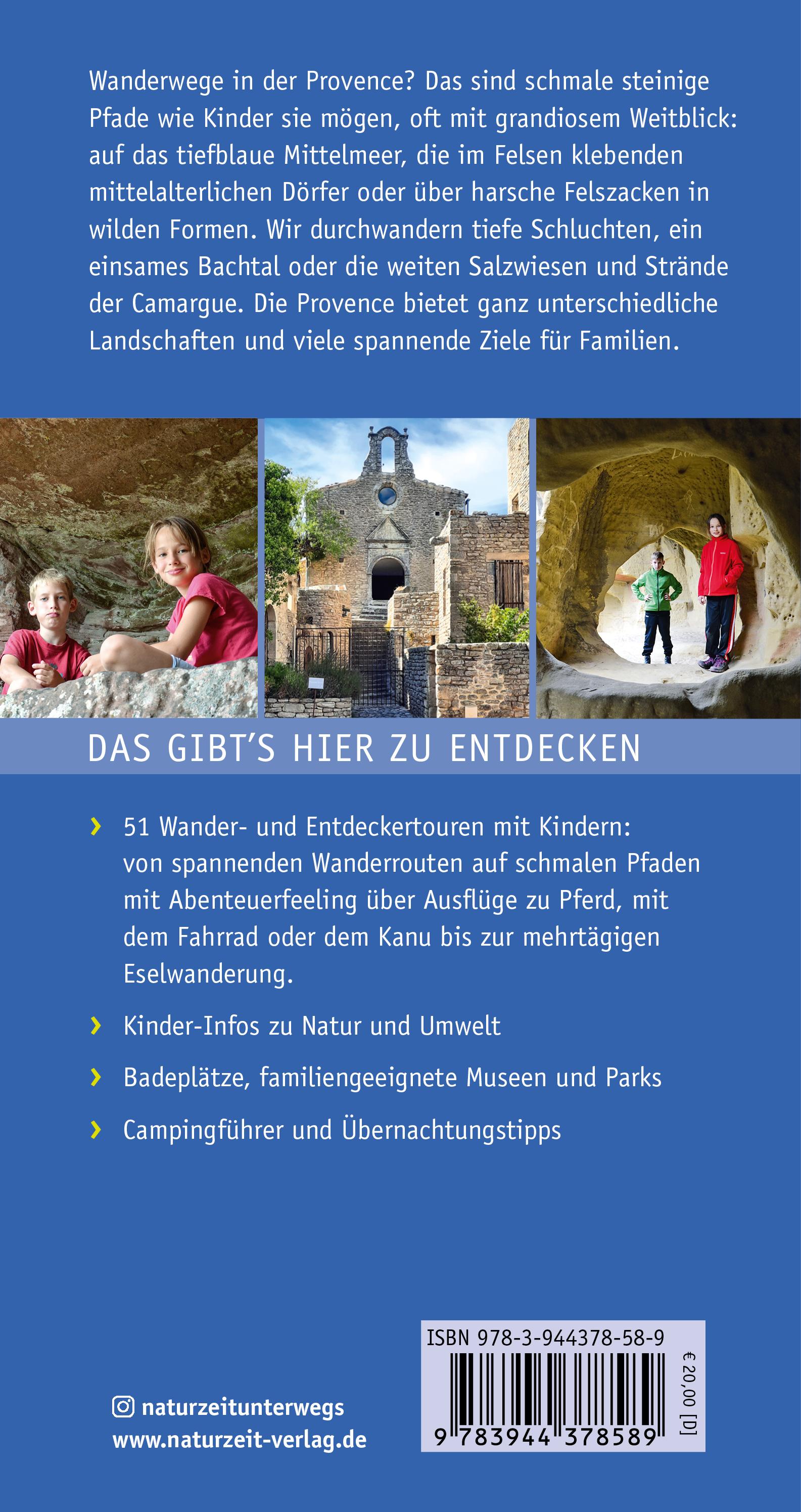 Rückseitencover Naturzeit mit Kindern. Provence