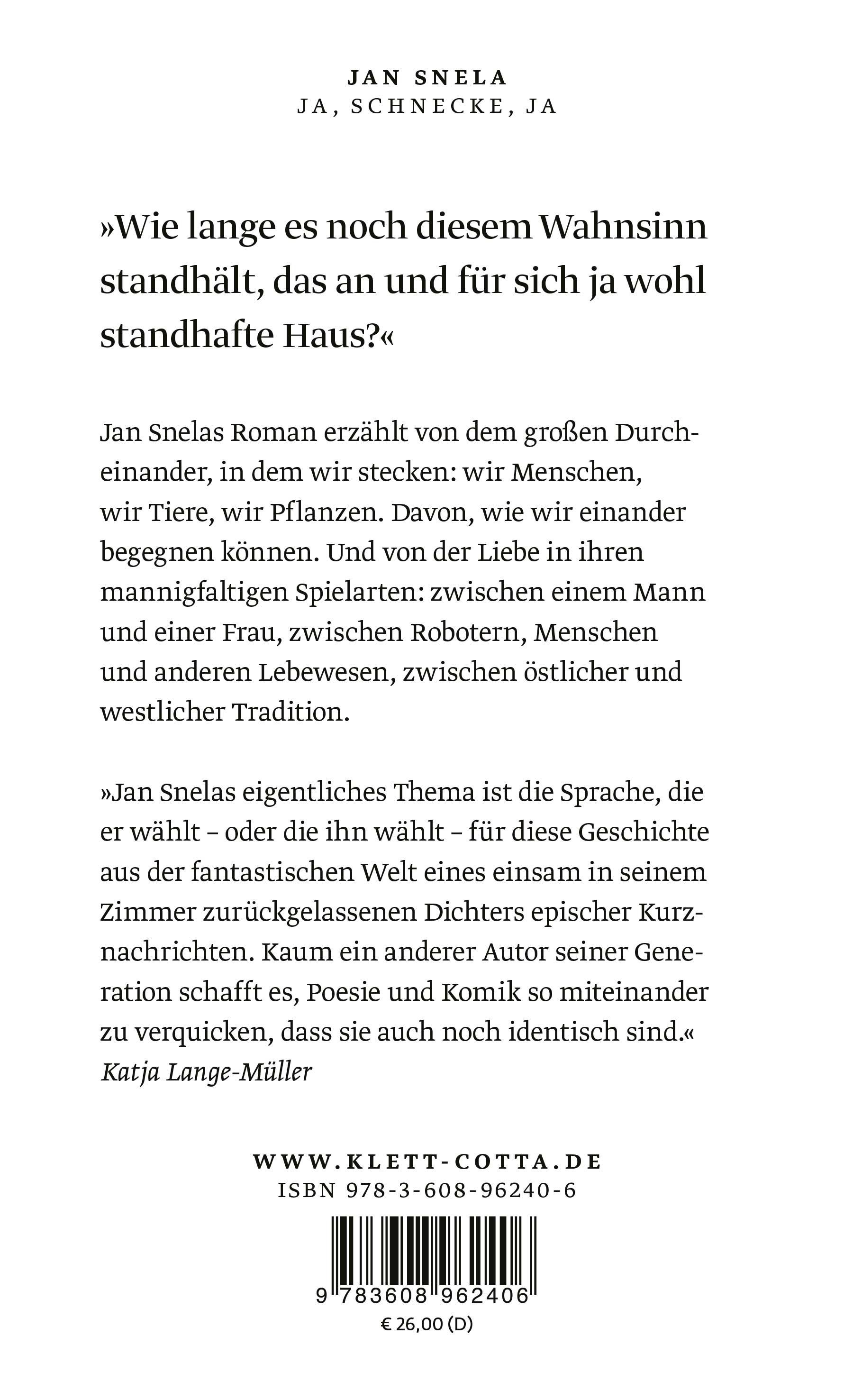 Rückseitencover Ja, Schnecke, ja