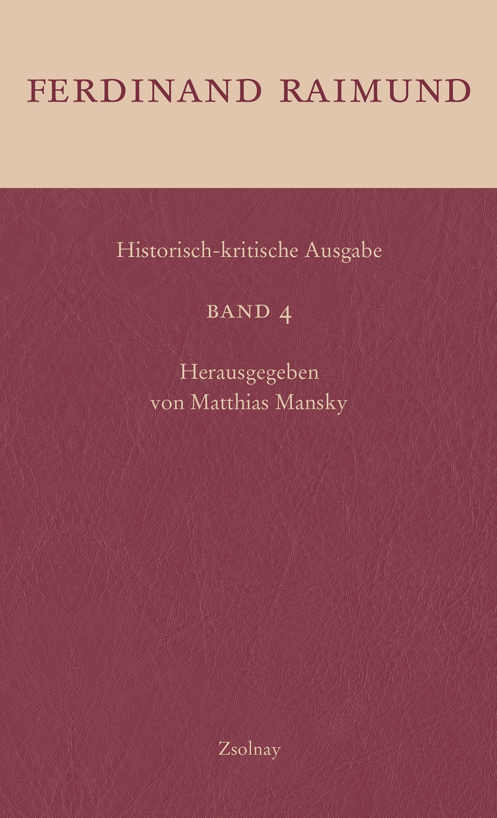 Vorderes Coverbild Historisch-kritische Ausgabe Band 4