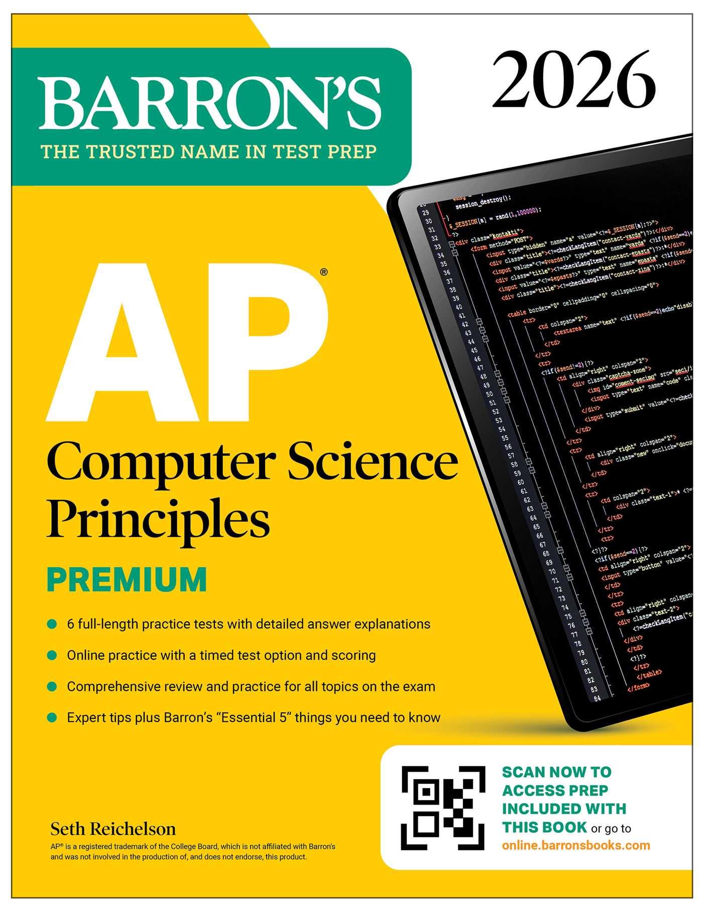 Vorderes Coverbild AP Computer Science Principles Premium, 2026: Prep Book with 6 Practice Tests + Comprehensive Review + Online Practice