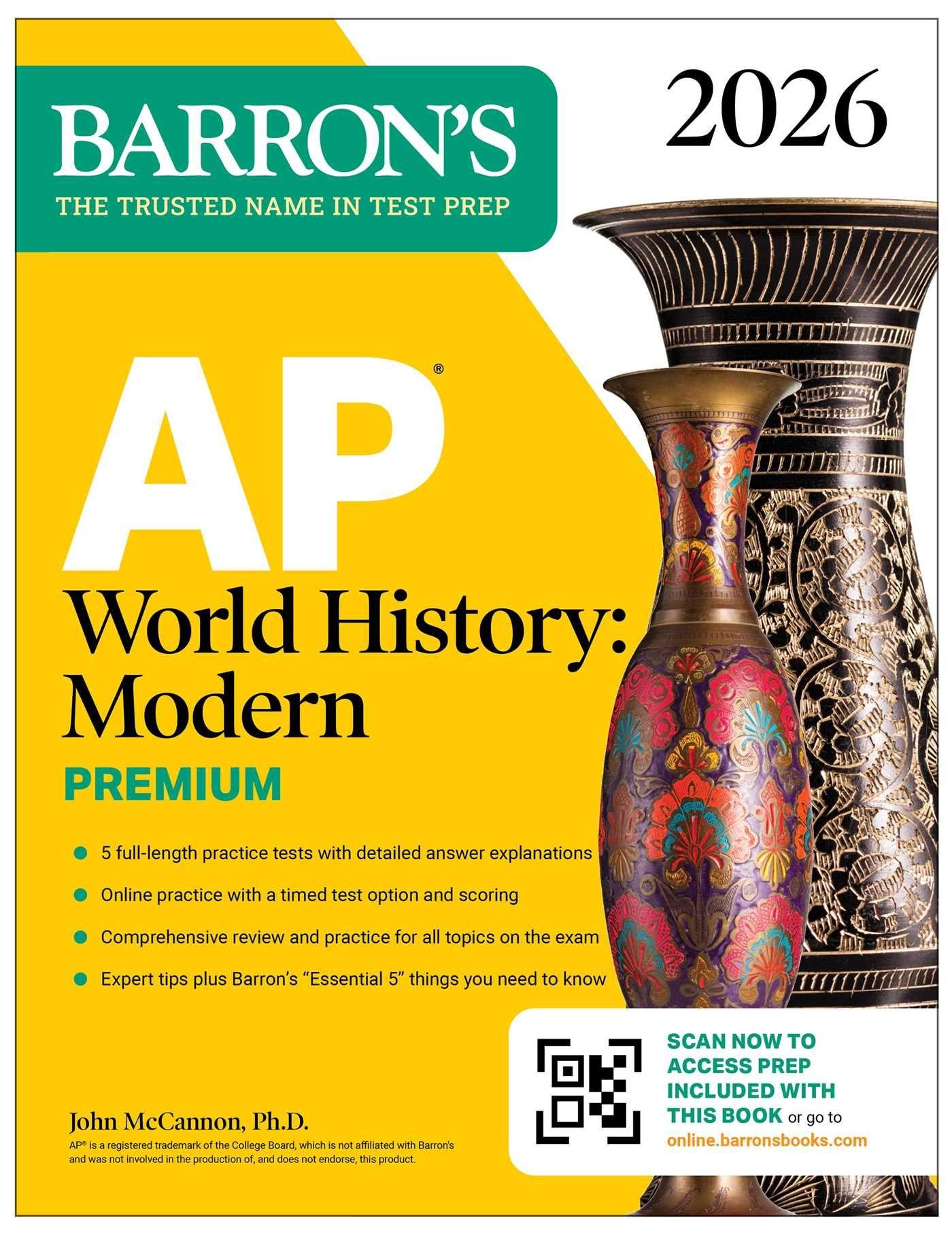 Vorderes Coverbild AP World History: Modern Premium, 2026: Prep Book With 5 Practice Tests + Comprehensive Review + Online Practice