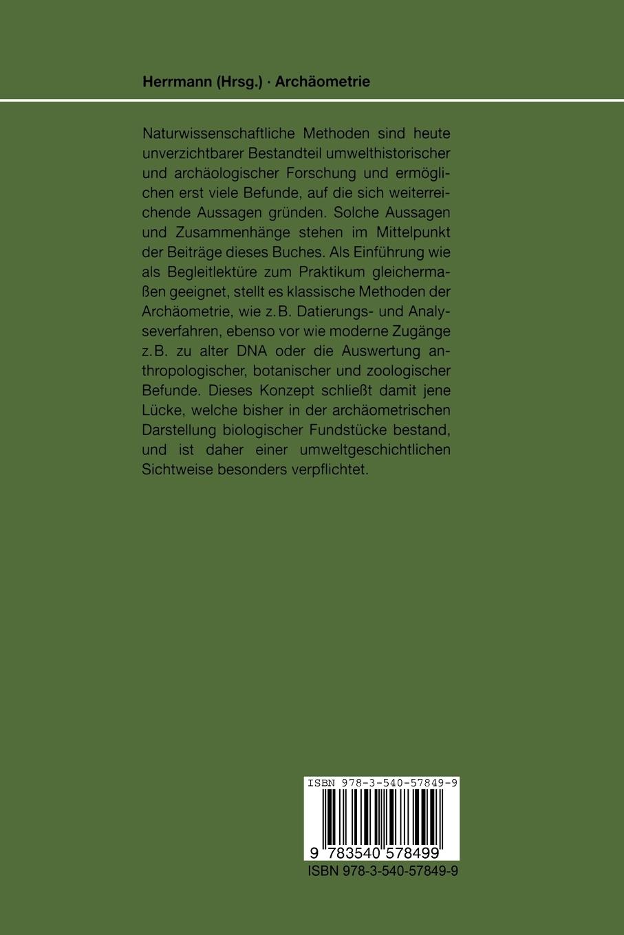 Rückseitencover Archäometrie