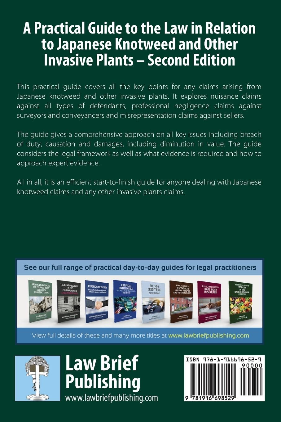 Rückseitencover A Practical Guide to the Law in Relation to Japanese Knotweed and Other Invasive Plants - Second Edition