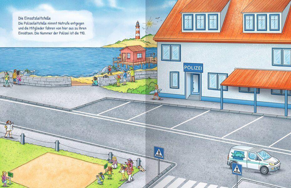 Beispielinhalt (Bild) Meine große bunte Stickerwelt - Polizei und Feuerwehr