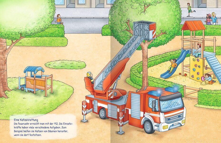 Beispielinhalt (Bild) Meine große bunte Stickerwelt - Polizei und Feuerwehr