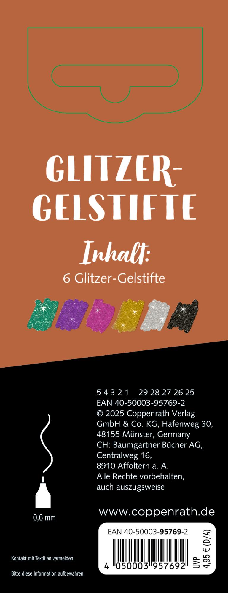 Rückseitencover Glitzer-Gelstifte