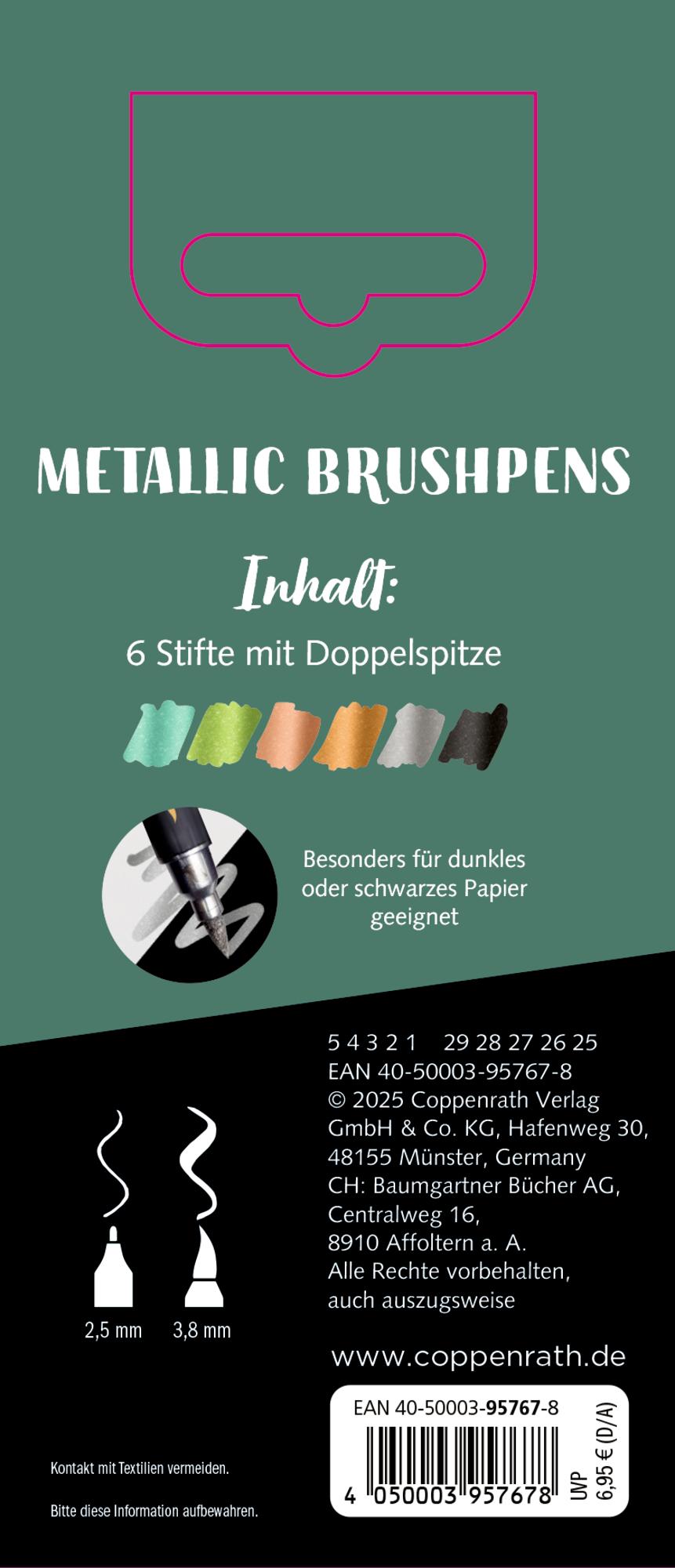 Rückseitencover Metallic Brushpens (Grün)