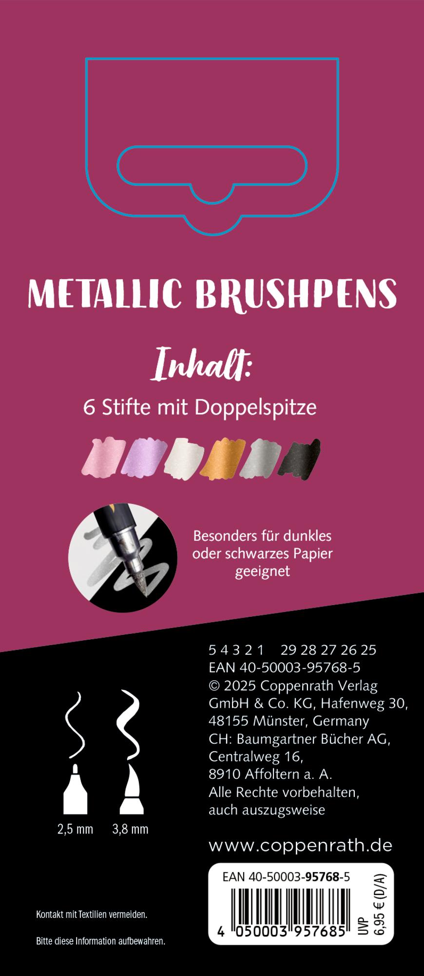 Rückseitencover Metallic Brushpens (Beere)