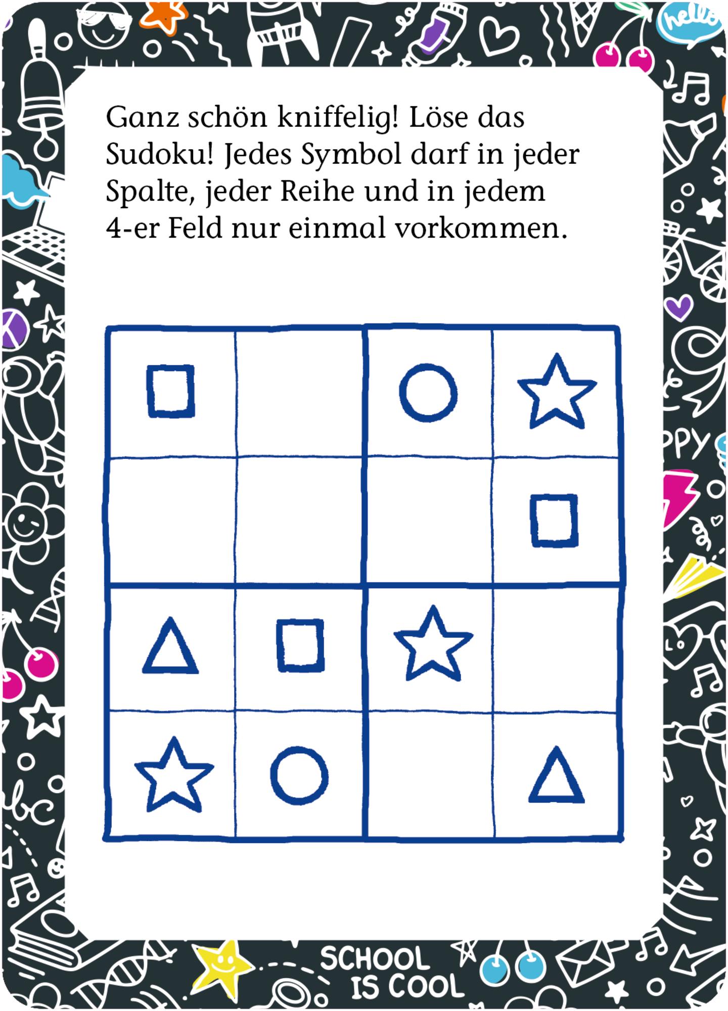 Beispielinhalt (Bild) Kartenbox - Meine Rätsel-Witze-Box zum Schulstart