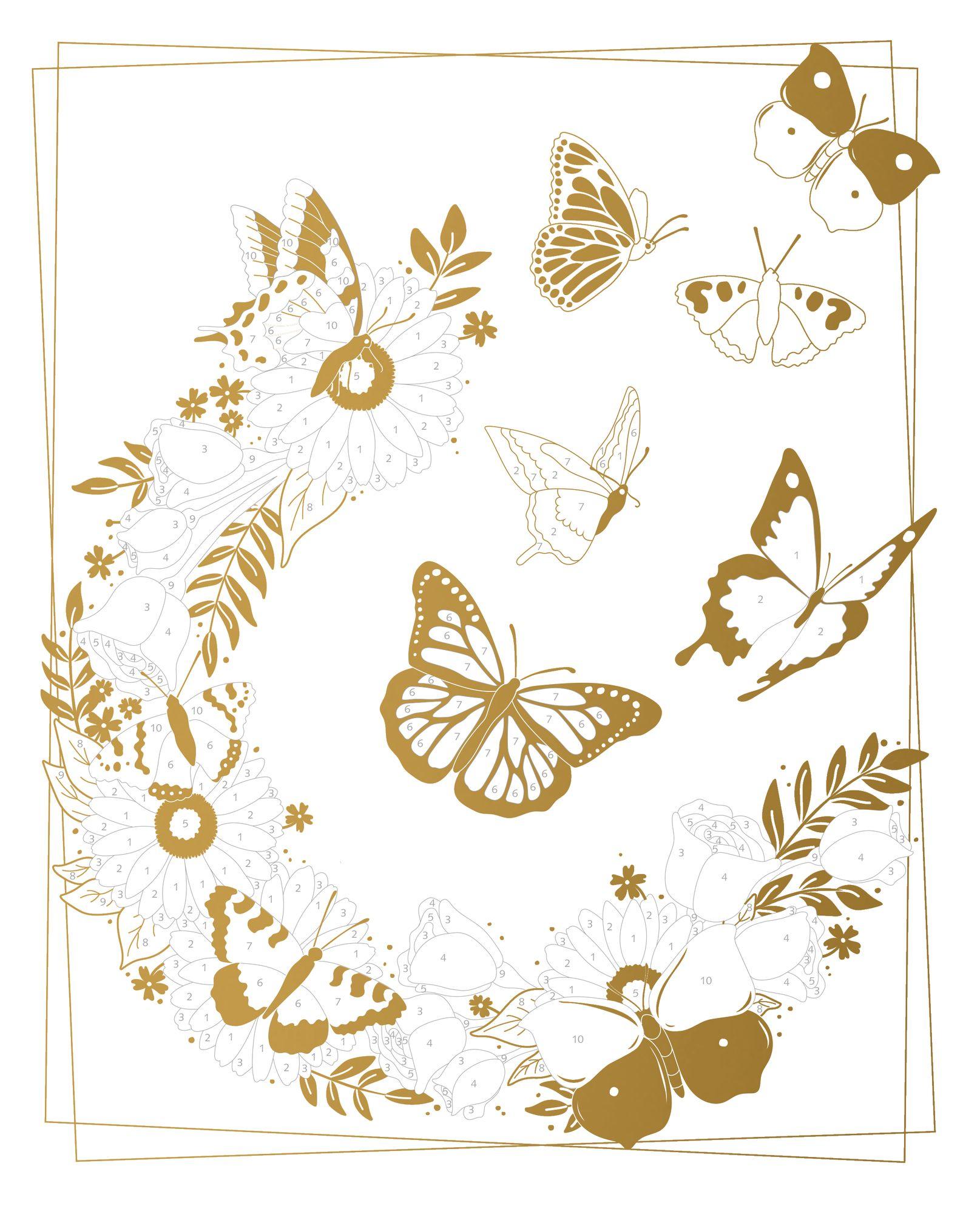 Beispielinhalt (Bild) Malen nach Zahlen. Blüten-Glück