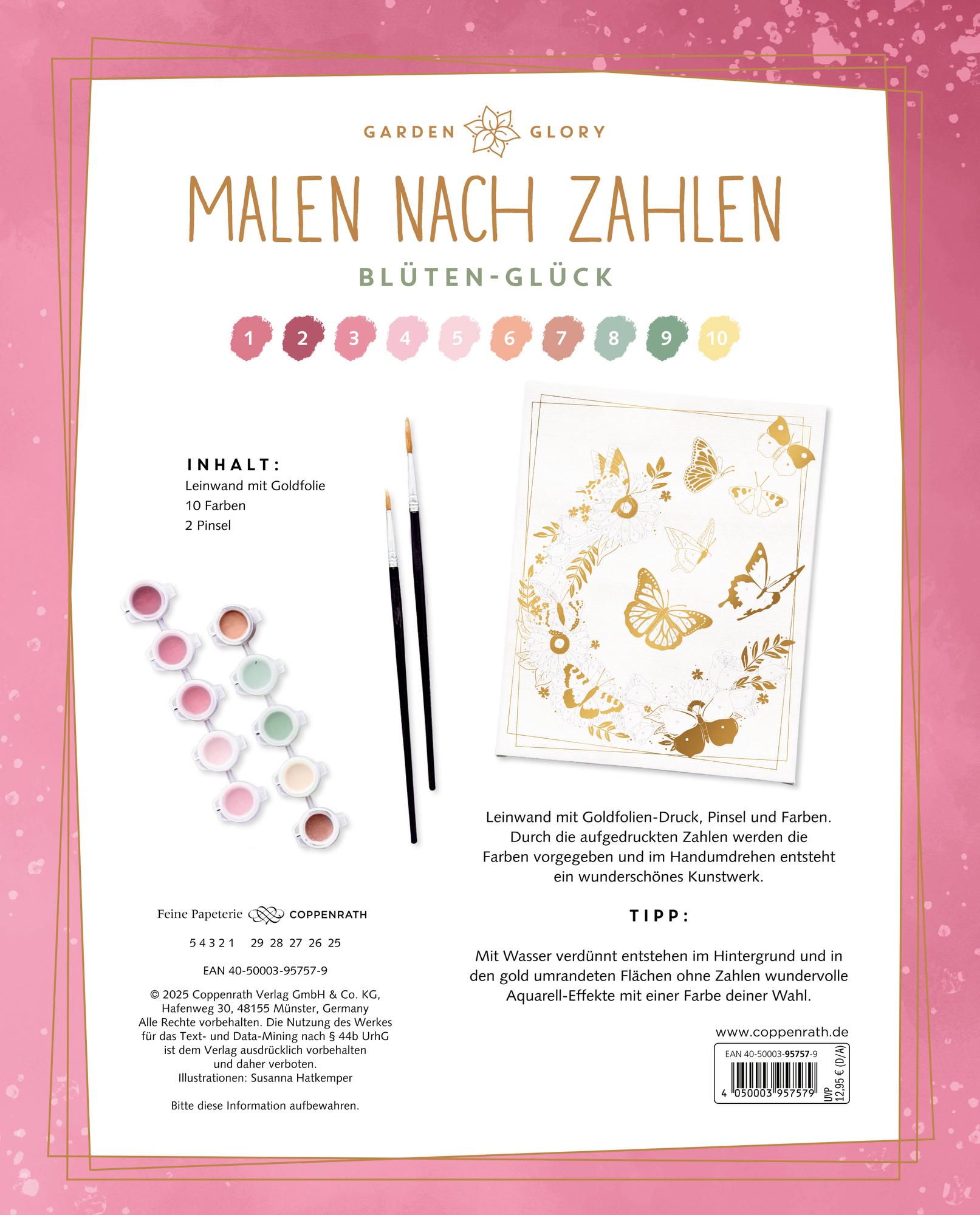 Rückseitencover Malen nach Zahlen. Blüten-Glück
