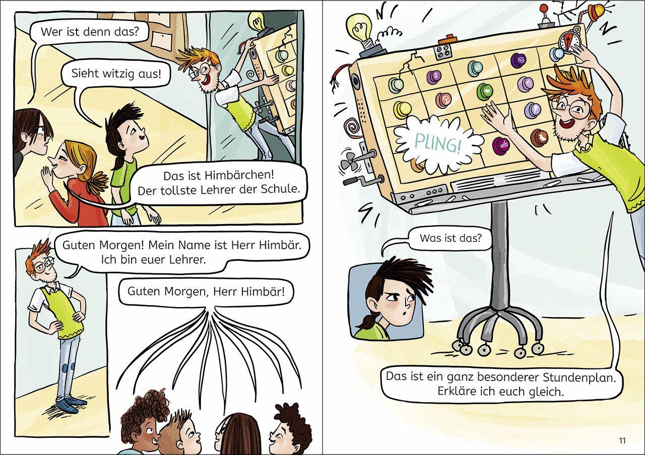 Beispielinhalt (Bild) Leselöwen Comics 1. Klasse - Der magische Stundenplan