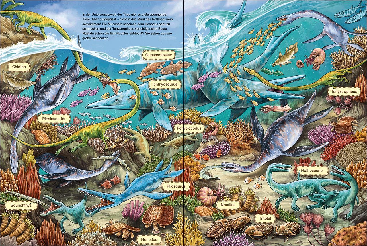 Beispielinhalt (Bild) Das große Wimmelbuch der Dinosaurier