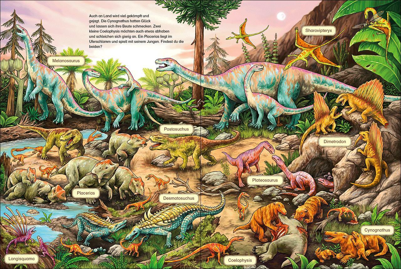 Beispielinhalt (Bild) Das große Wimmelbuch der Dinosaurier