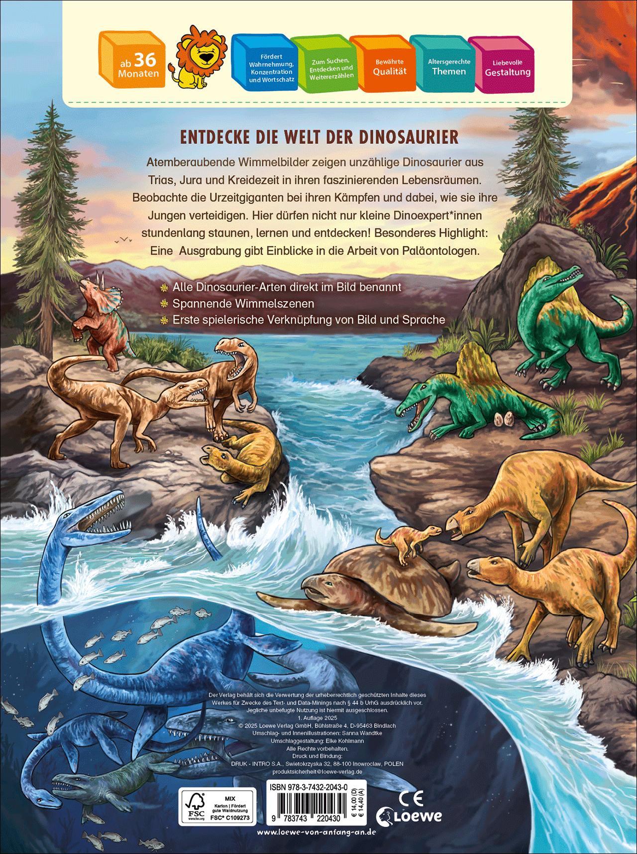 Rückseitencover Das große Wimmelbuch der Dinosaurier