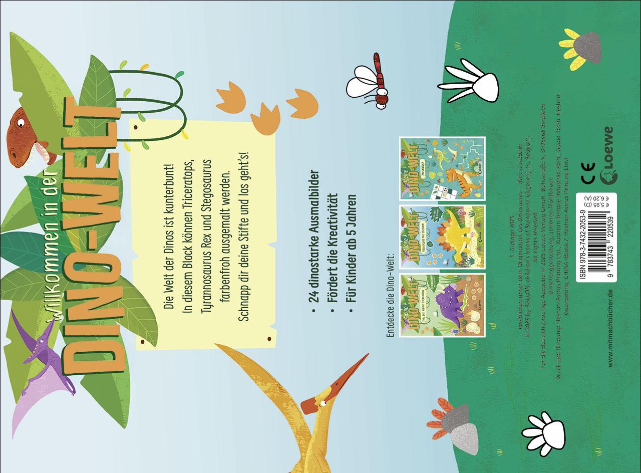 Rückseitencover Meine Dino-Welt - Malblock