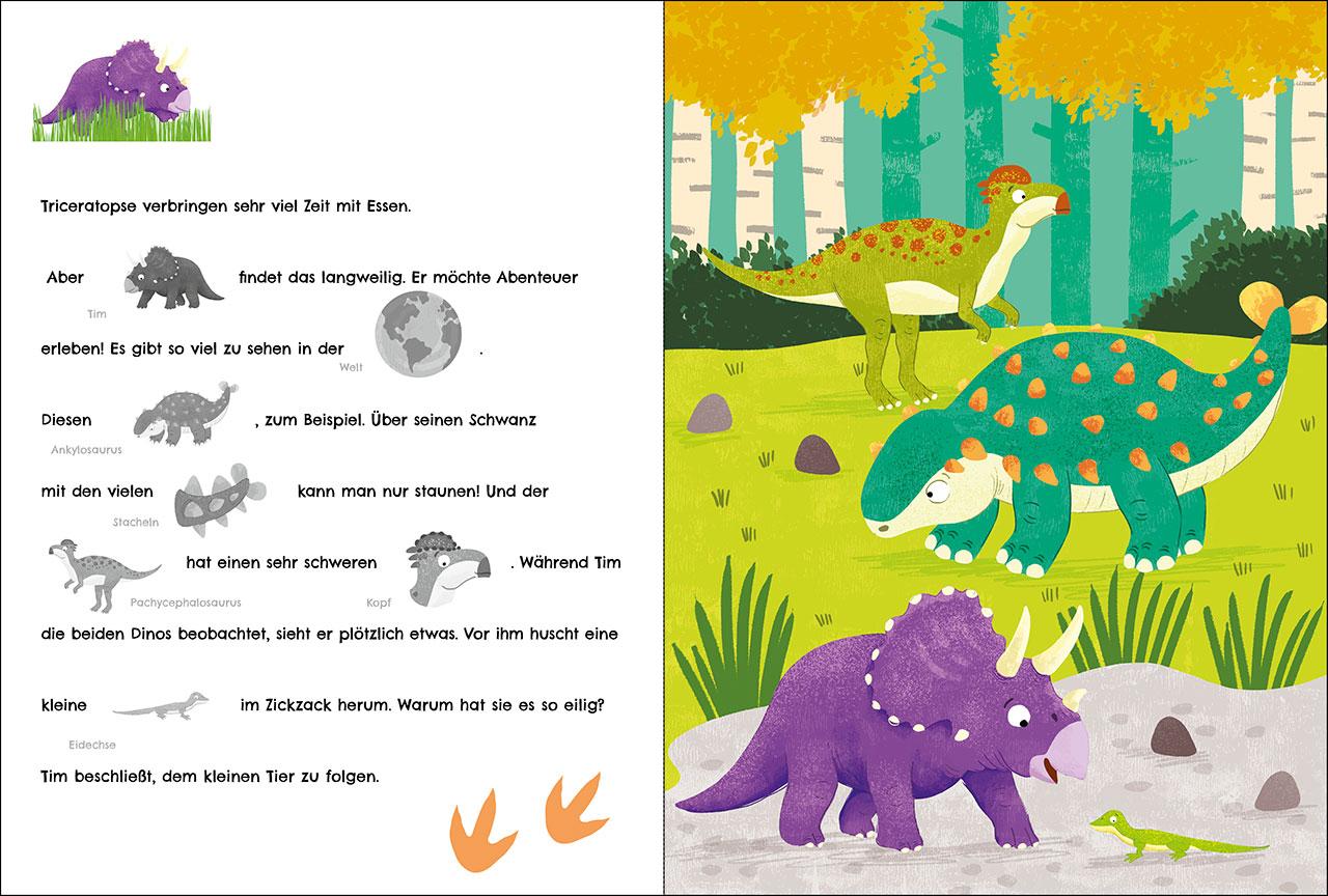 Beispielinhalt (Bild) Meine Dino-Welt - Tim, der kleine Triceratops