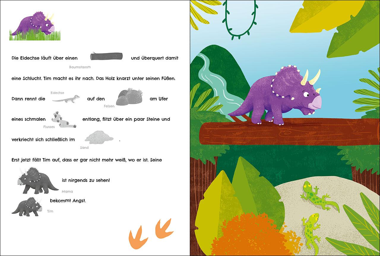 Beispielinhalt (Bild) Meine Dino-Welt - Tim, der kleine Triceratops